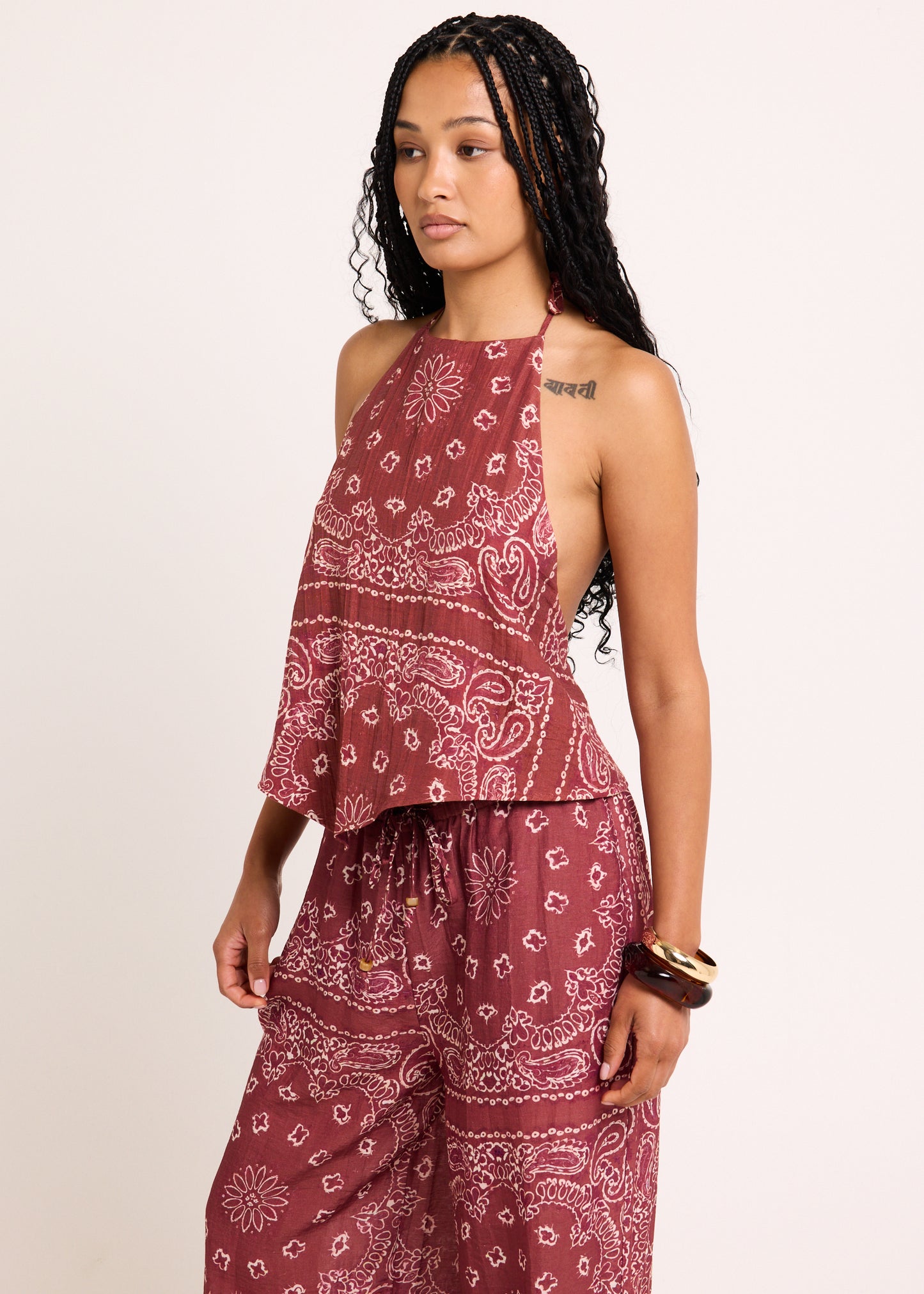 Gina Tie Up Scarf Top
