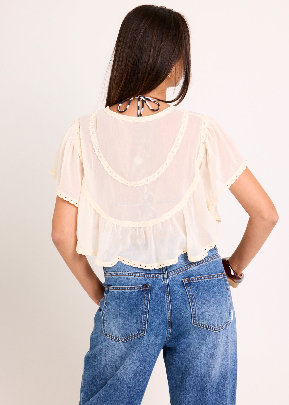 Celia Sheer Top IVORY