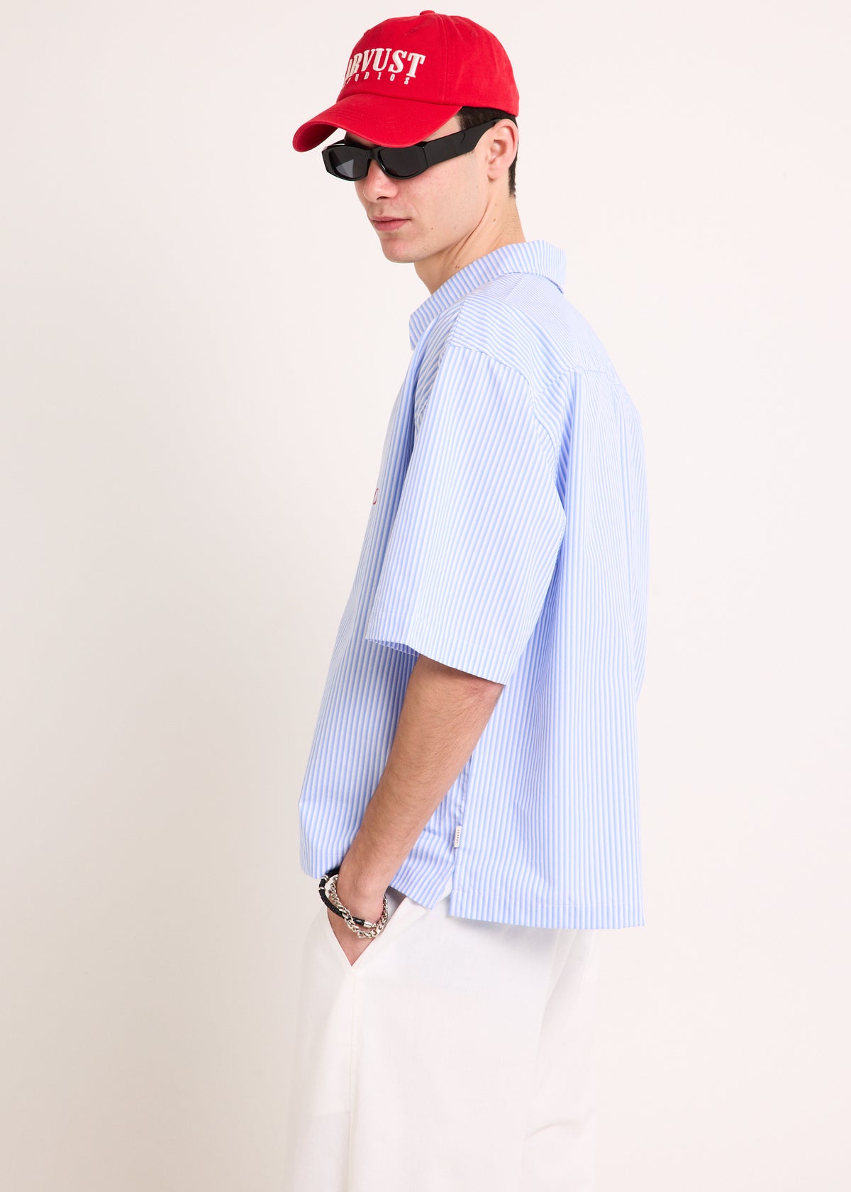 Everyday Cropped Short Sleeve Shirt BLUE