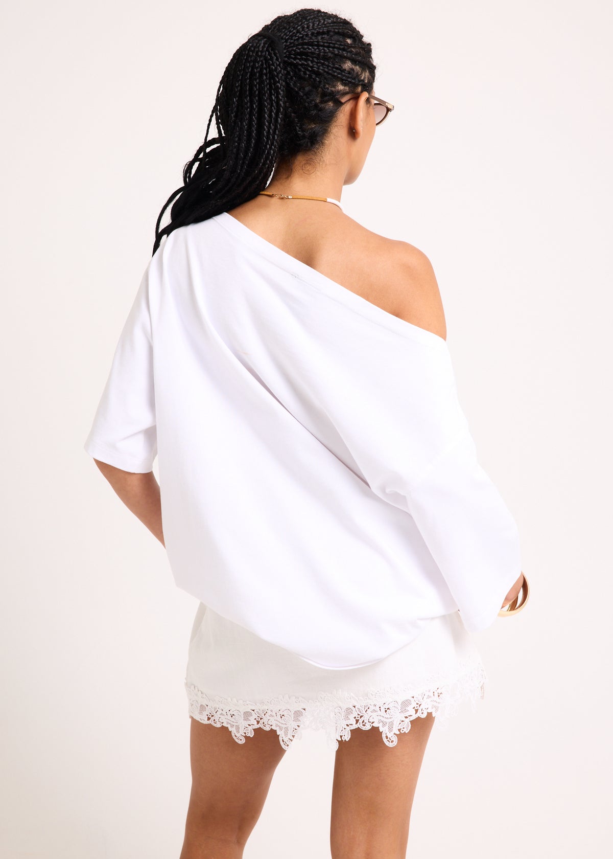 Orchid Off Shoulder T-Shirt CREAM