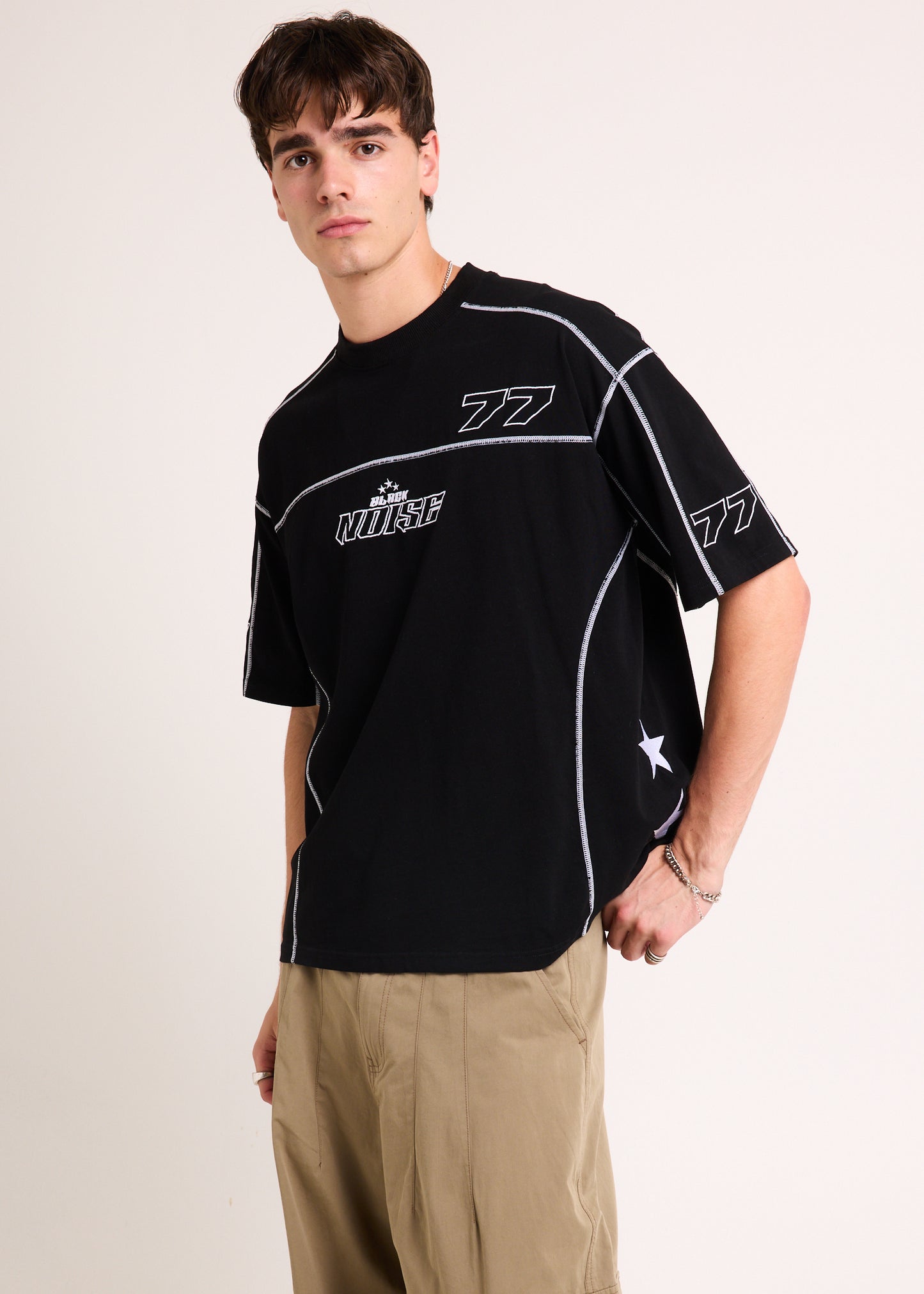 Noise Contrast Jersey T-Shirt