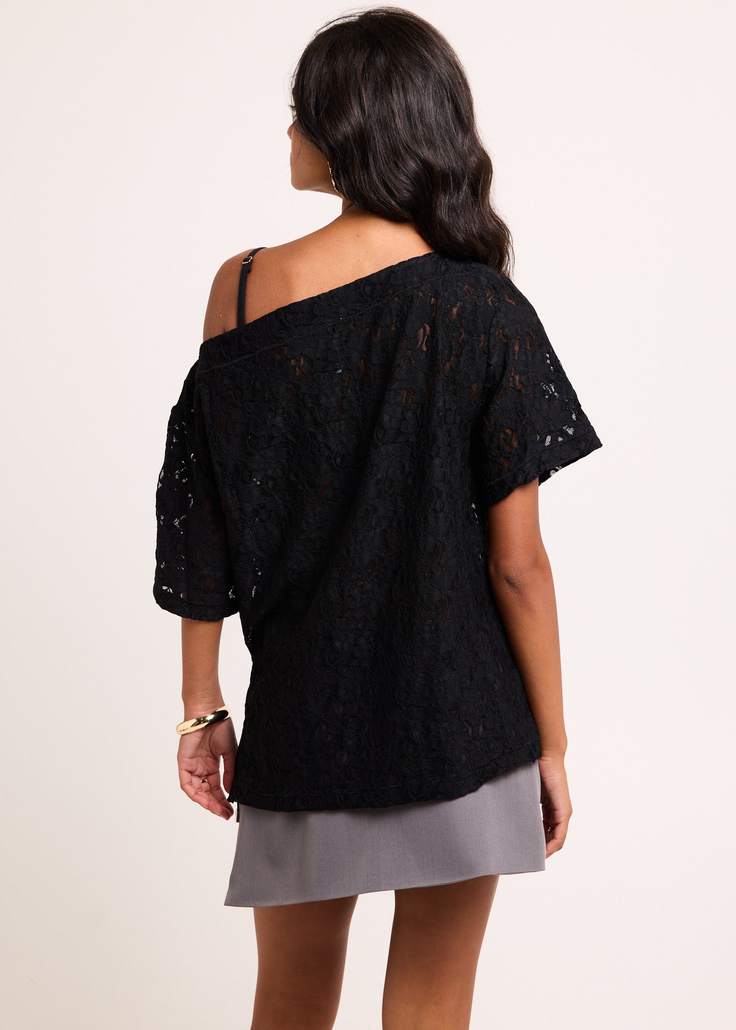 Louis Asymmetric Lace Top