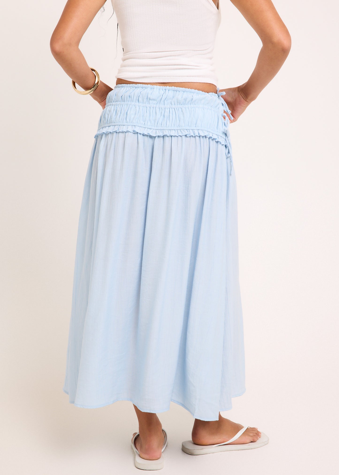 Chloe Shirred Midi Skirt