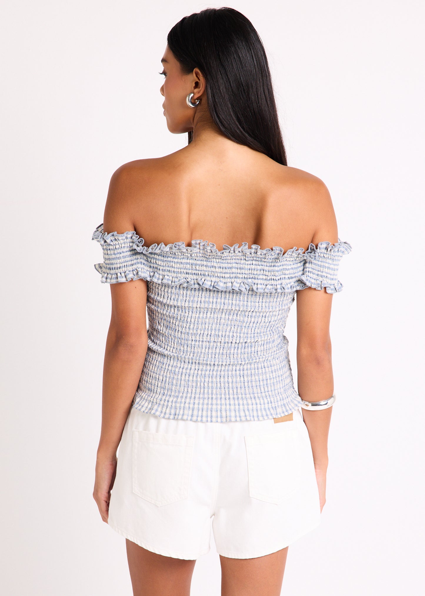 Rayna Shirred Off Shoulder Top
