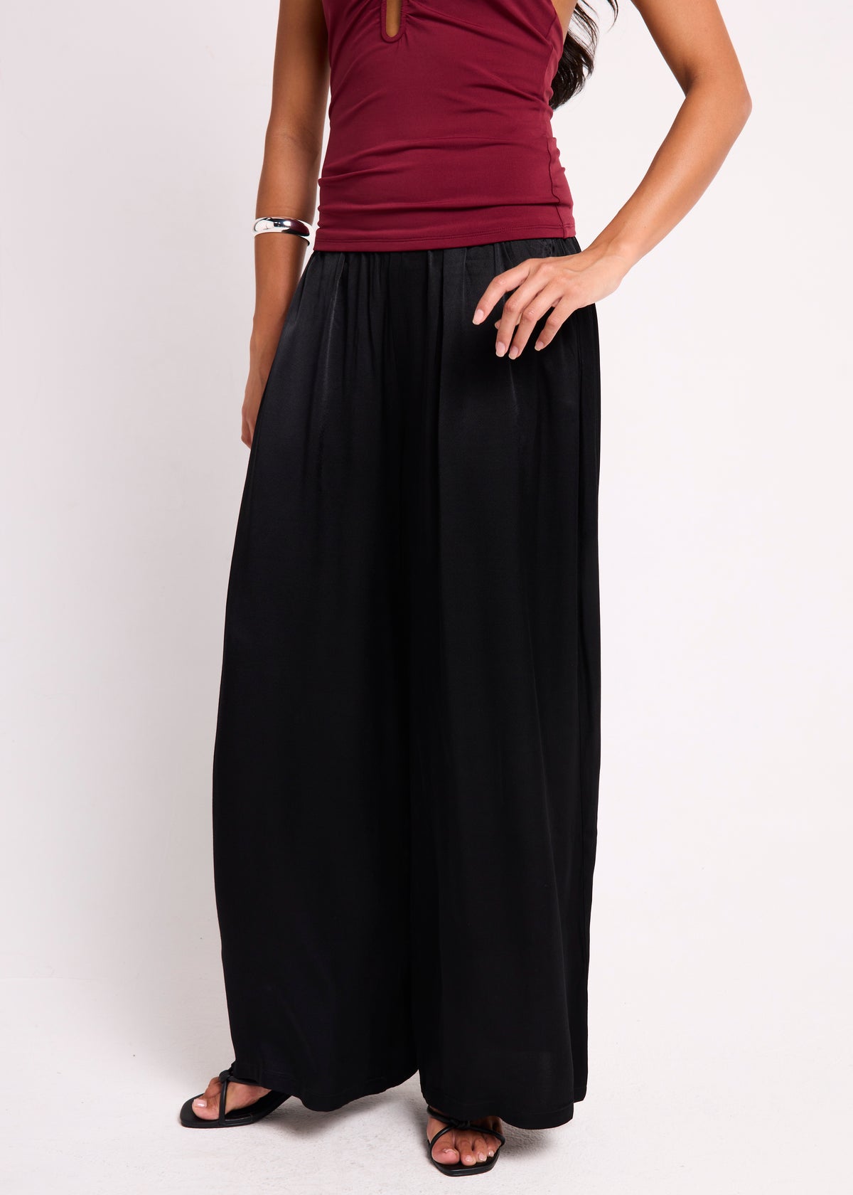 Aliyah Wide Leg Pants BLACK
