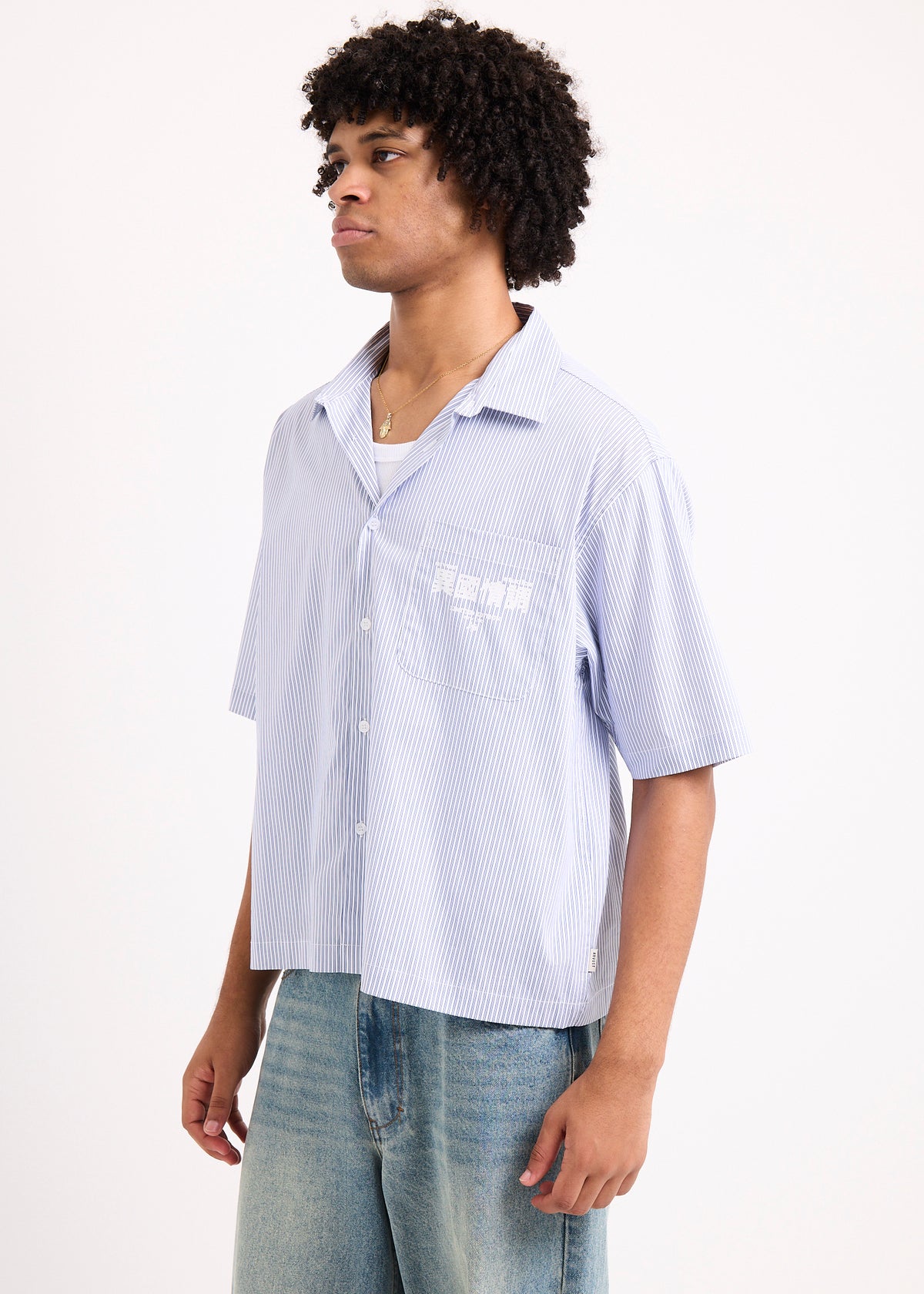 Honolulu Cropped Shirt NAVY