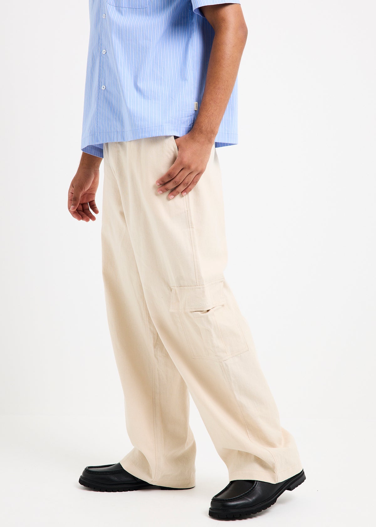 Naples Cargo Linen Pants NATURAL