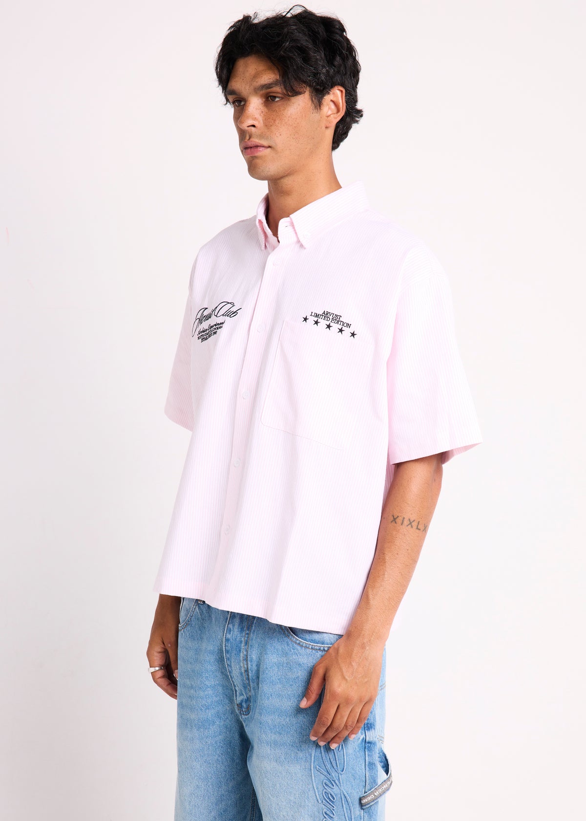 Archive Cropped Short Sleeve Shirt PINK