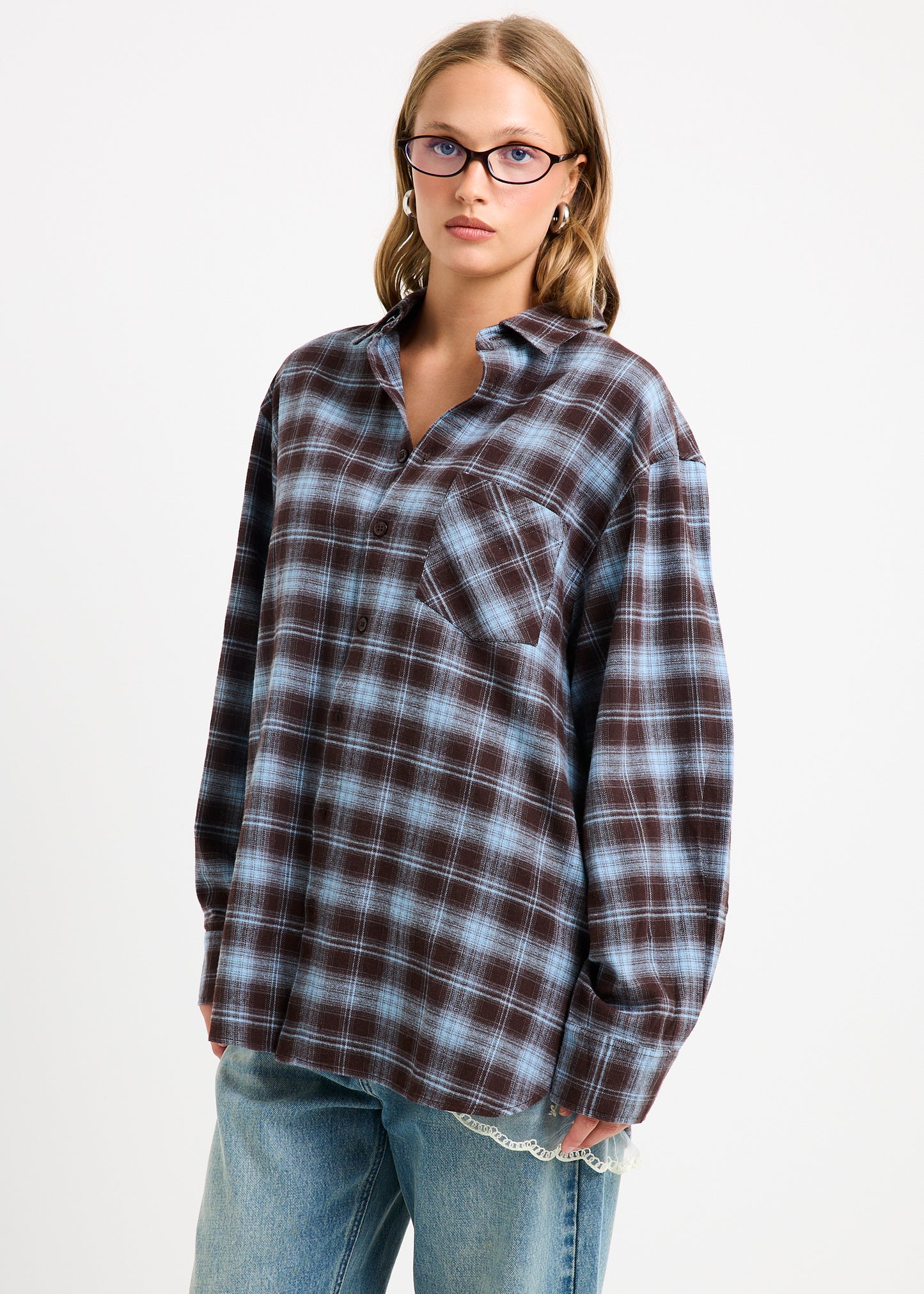 Arlo Plaid Boyfriend Long Sleeve Shirt
