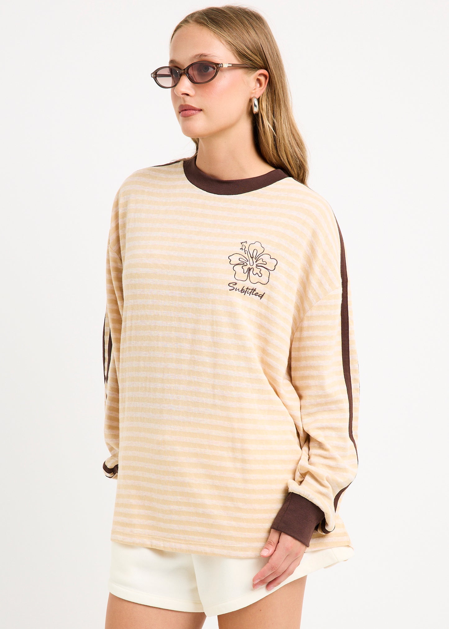 Arizona Contrast Stripe Long Sleeve Top