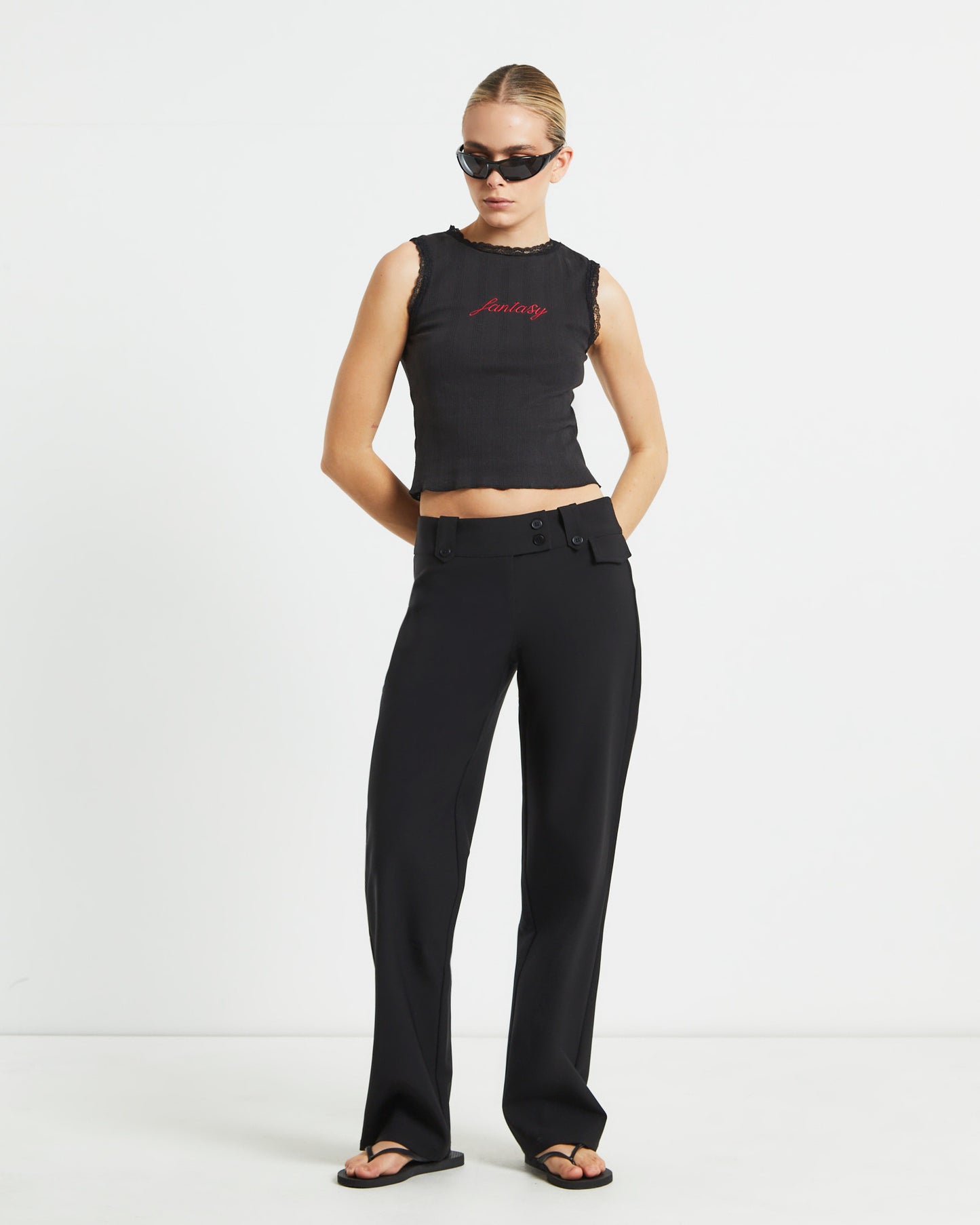 Jaylee Low Rise Seam Front Pants