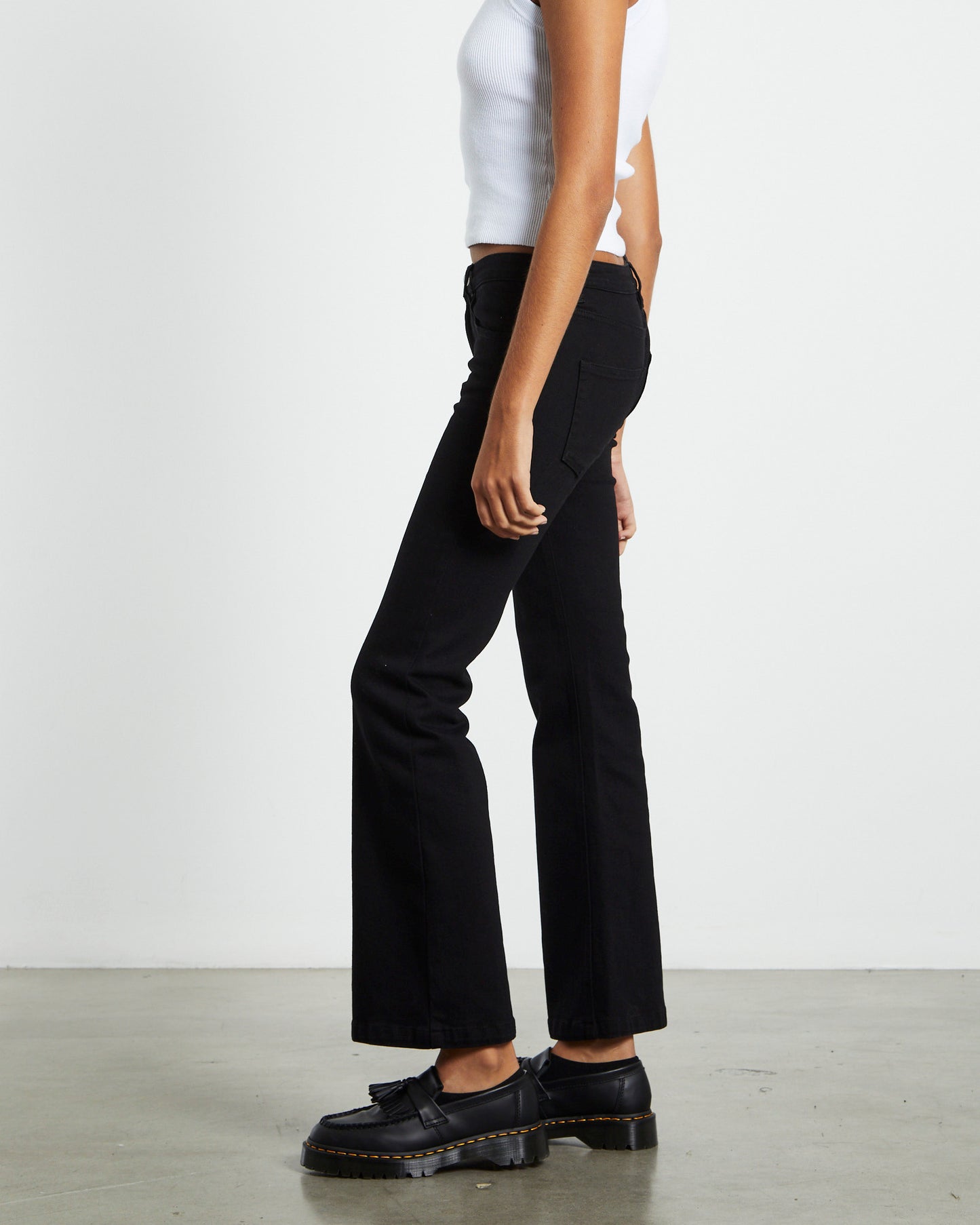 Syd Stretch Low Rise Bootleg Jeans Jet Black
