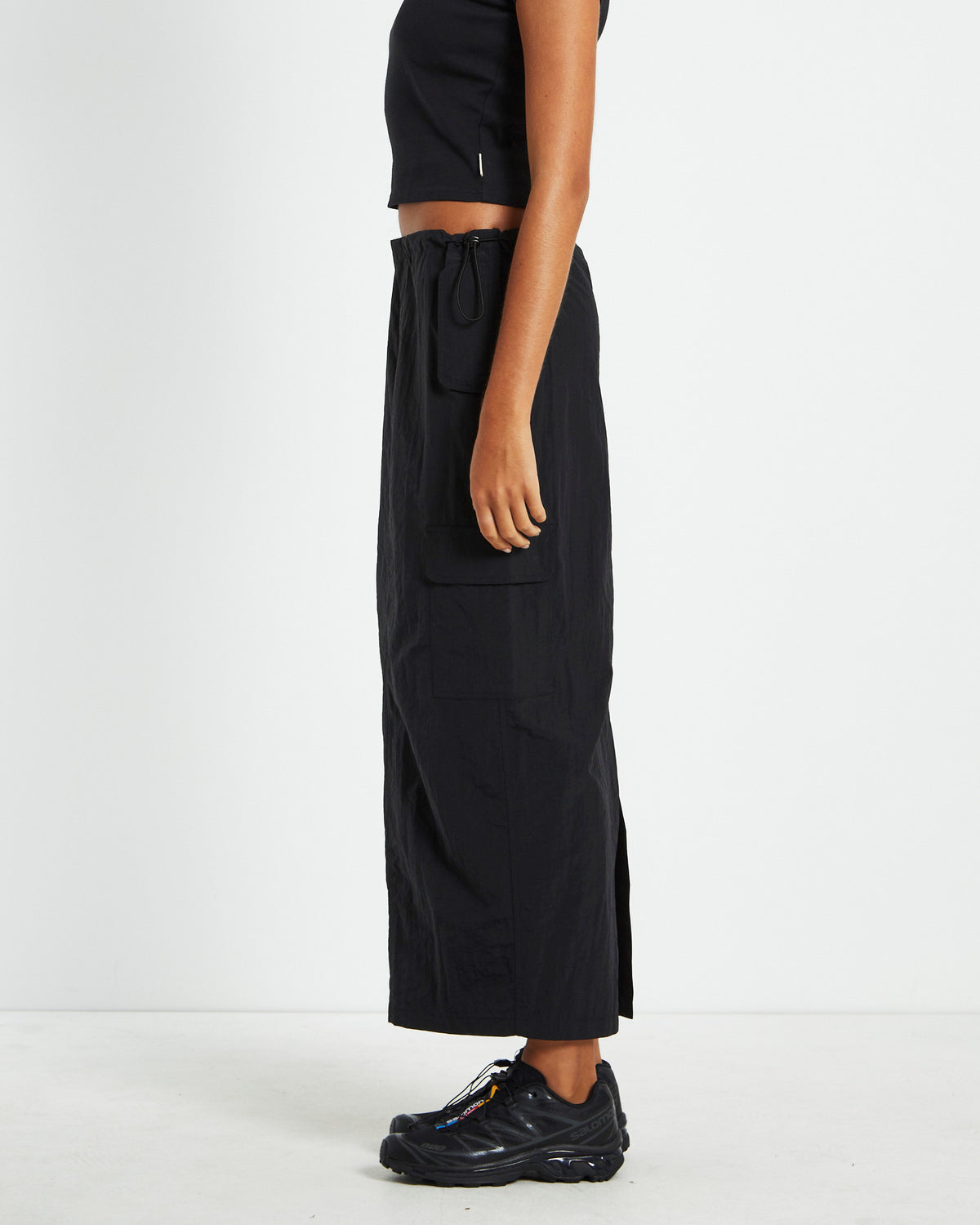 Ruby Multi Pocket Cargo Maxi Skirt Black BLACK