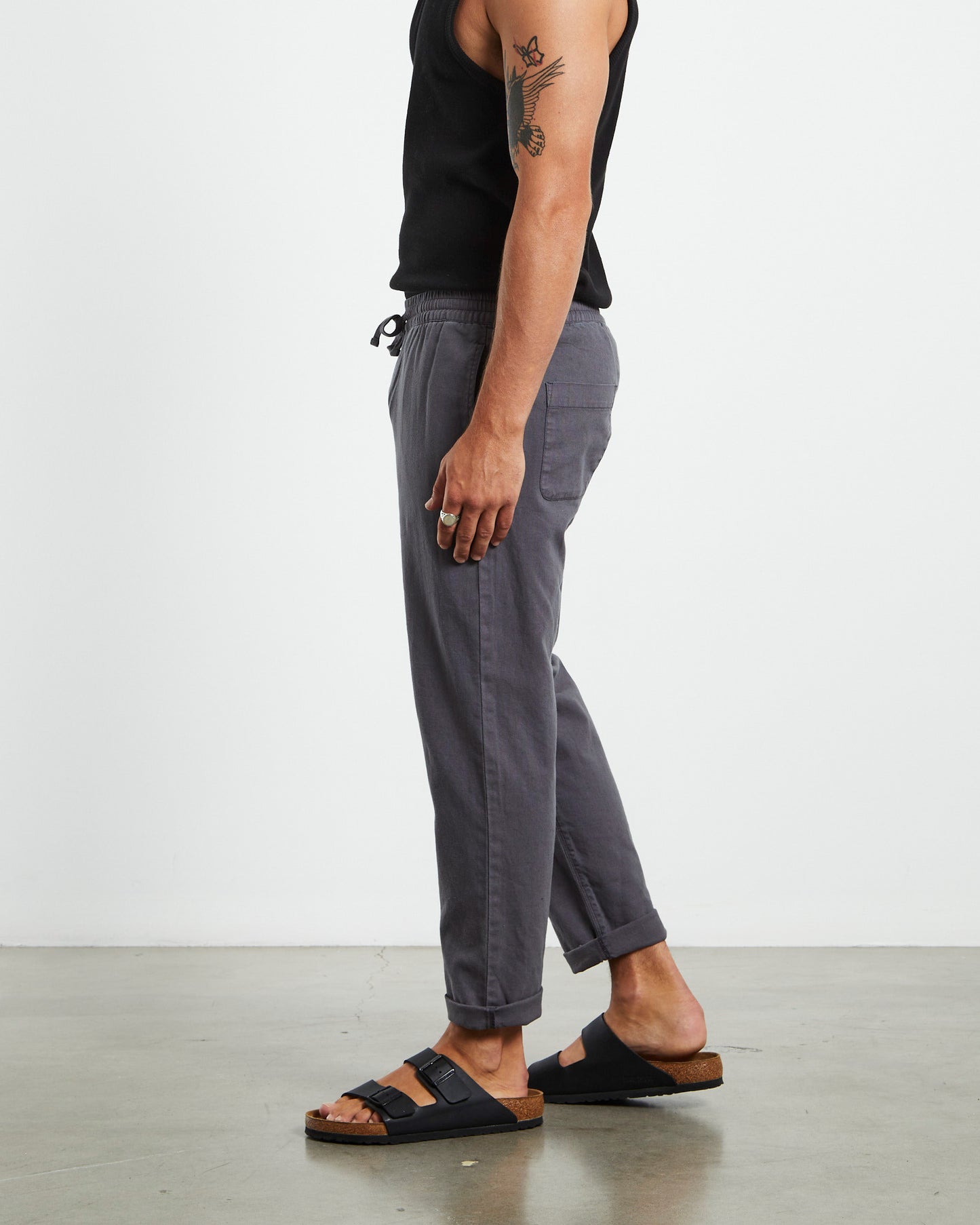 Brody Linen Pants Charcoal Grey