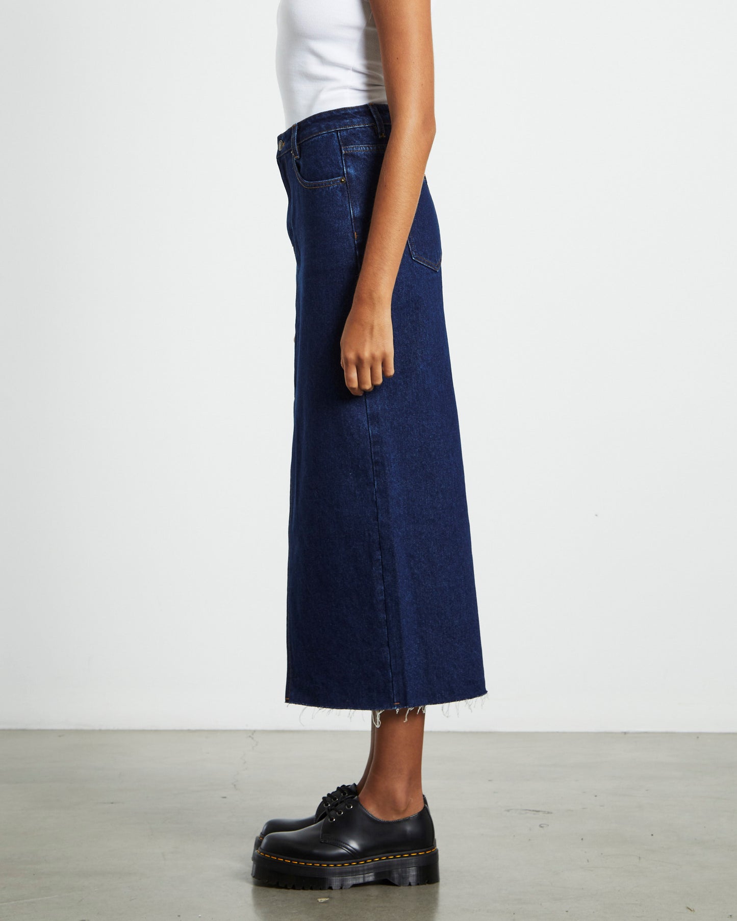 Eva Maxi Denim Skirt Ink Blue