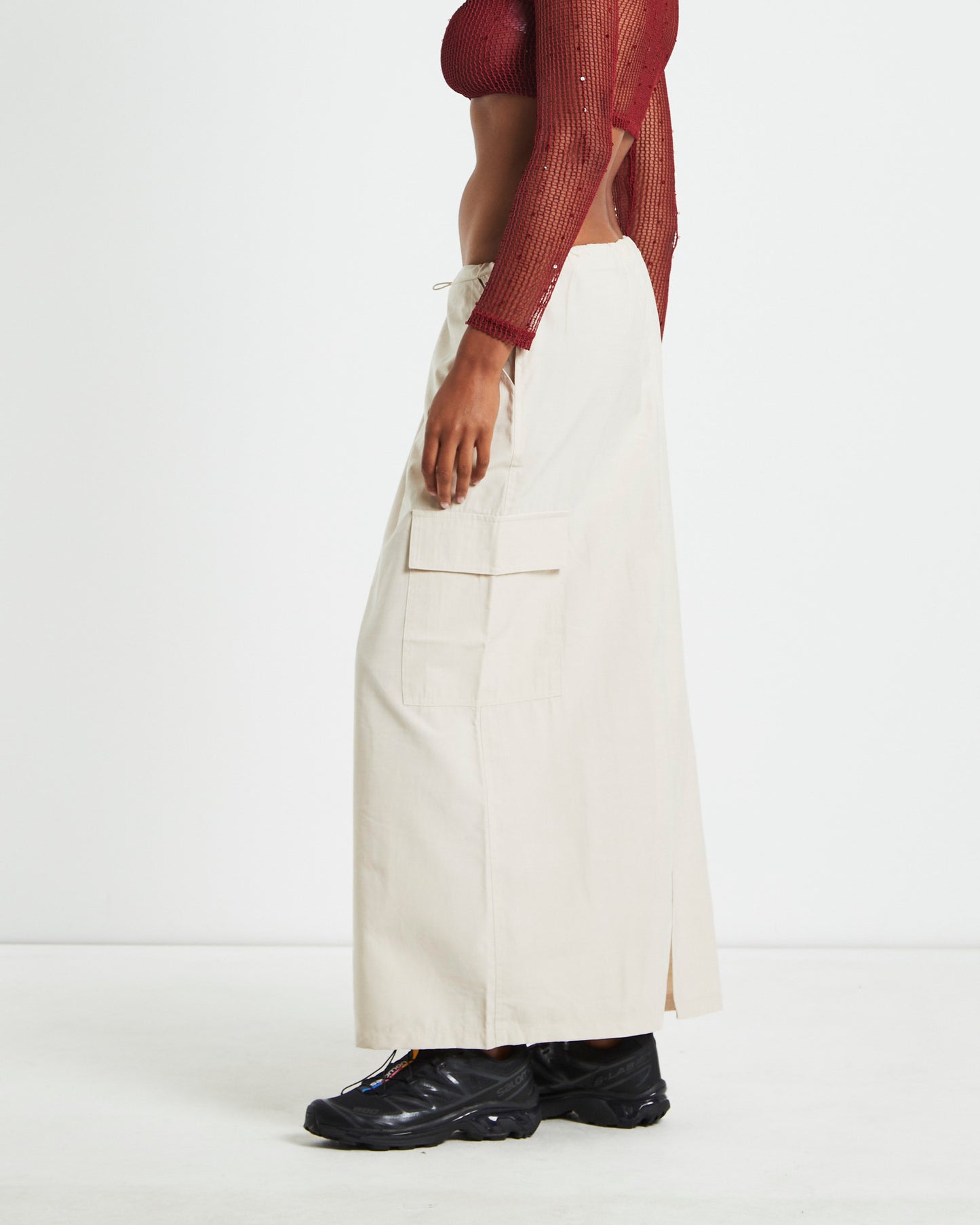 Nikita Parachute Maxi Skirt Cream