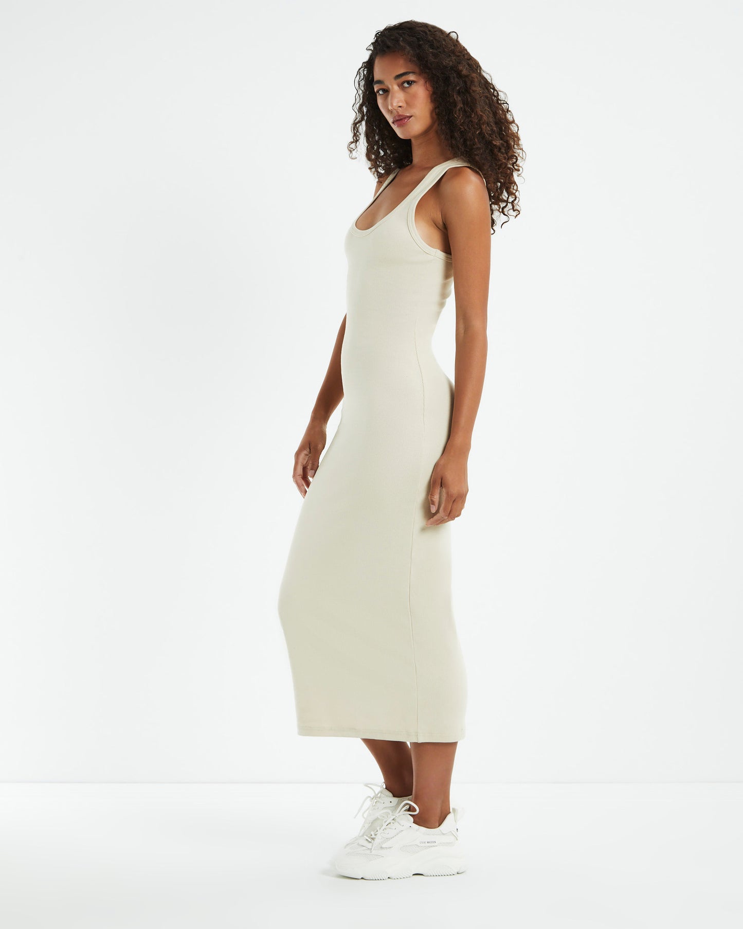 Racer Back Midi Dress Stone