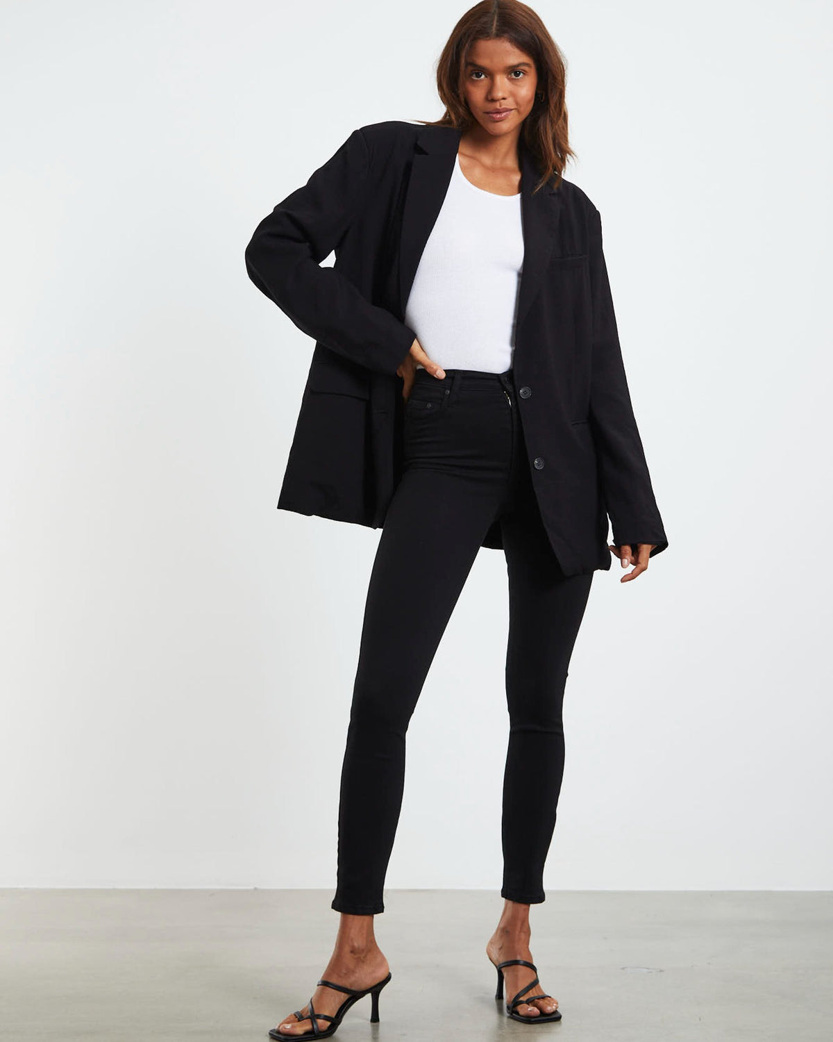 Siren Skinny Ankle Jeans Powder Black SOLID BLACK OVERDYE
