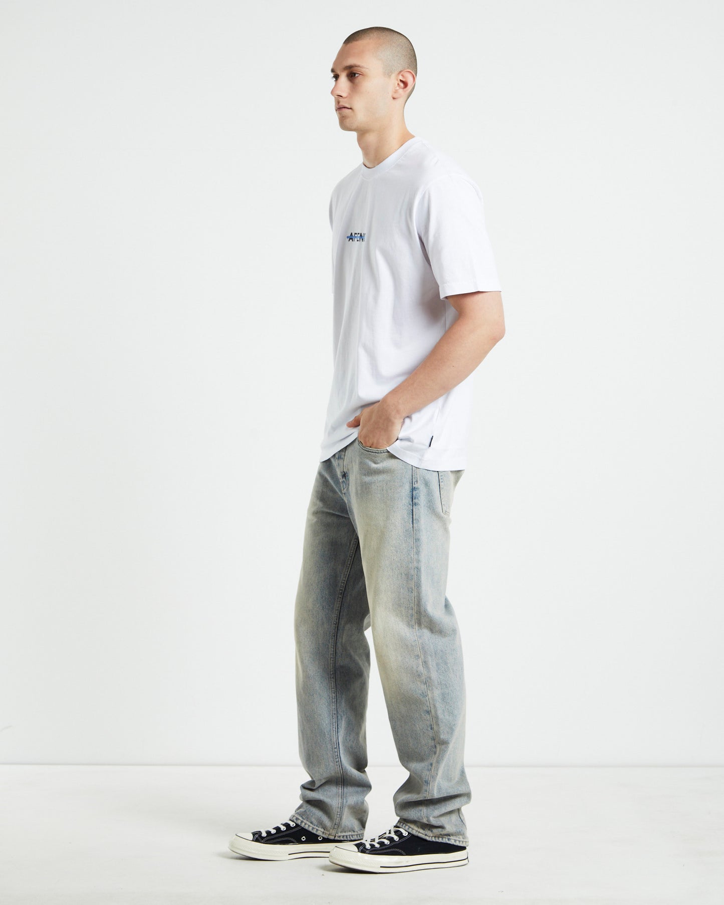 Liquid Recycled Retro Short Sleeve T-Shirt White