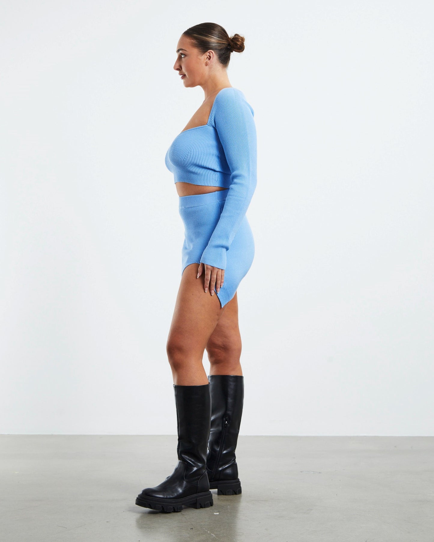 Amour Rib Top Blue