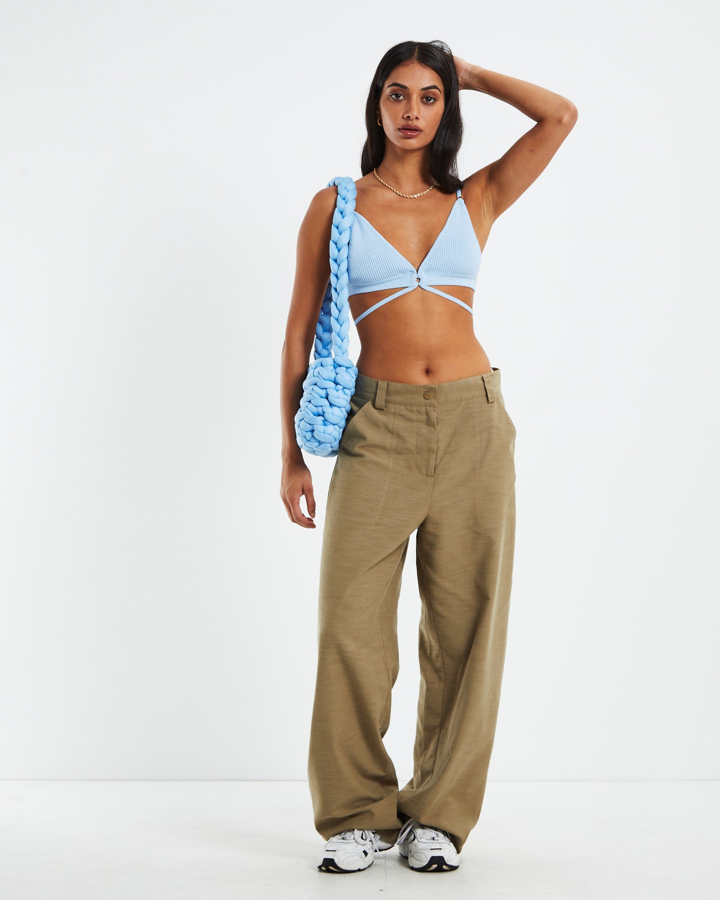 Lisa Strappy Knit Bralette Blue