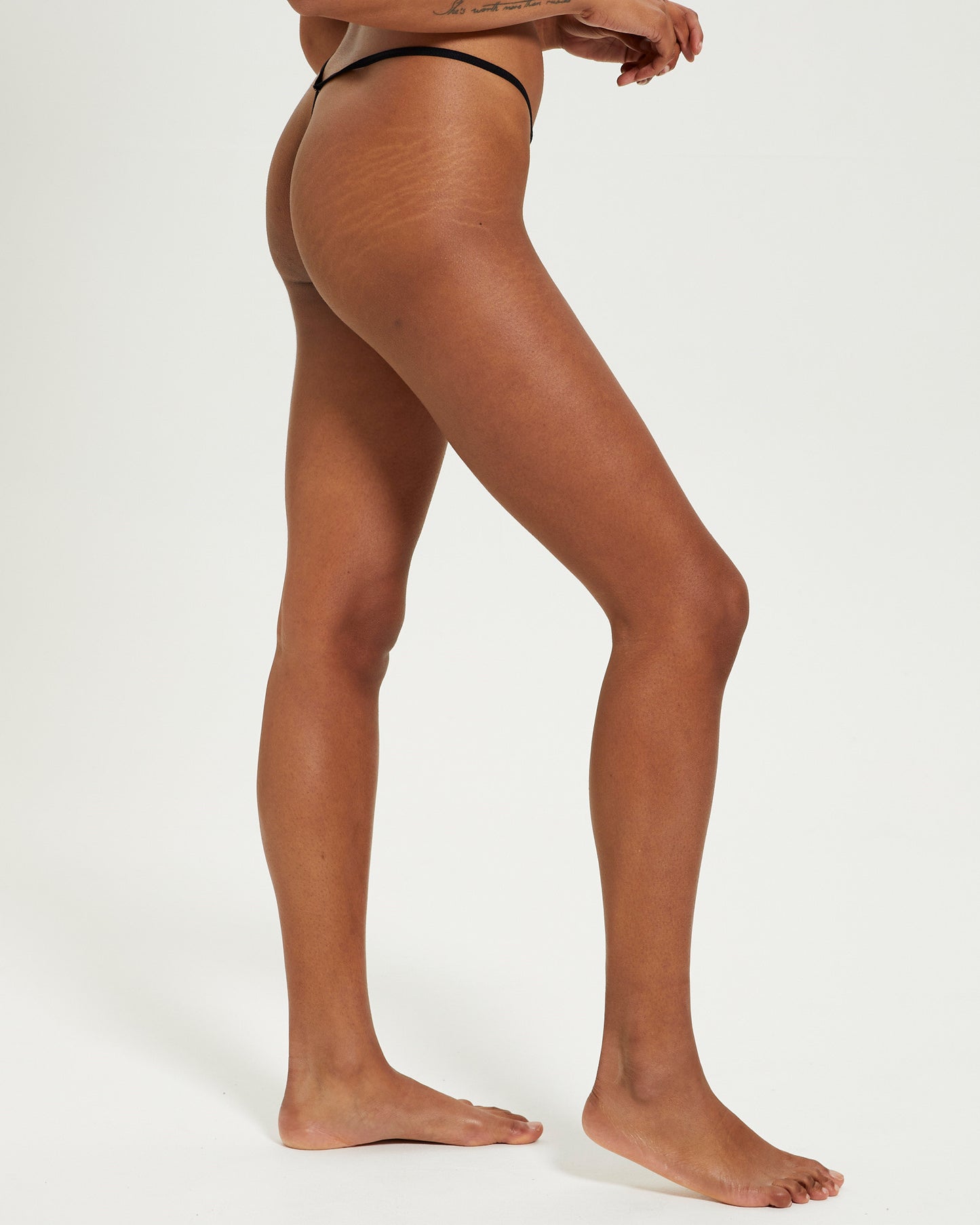 Fleur Mesh Thong Black