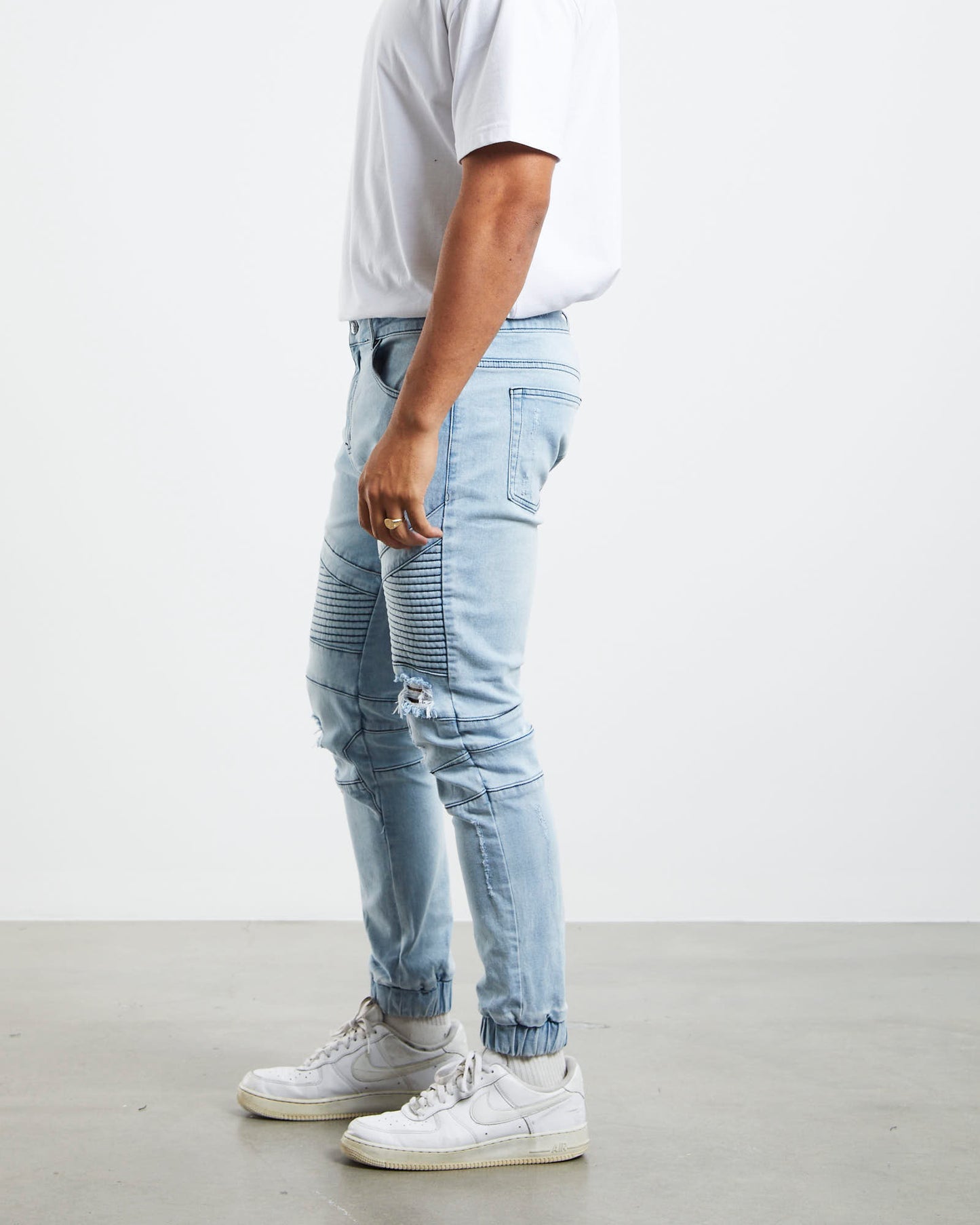 Em 2 Cuffed Biker Pants Blitzed Indigo