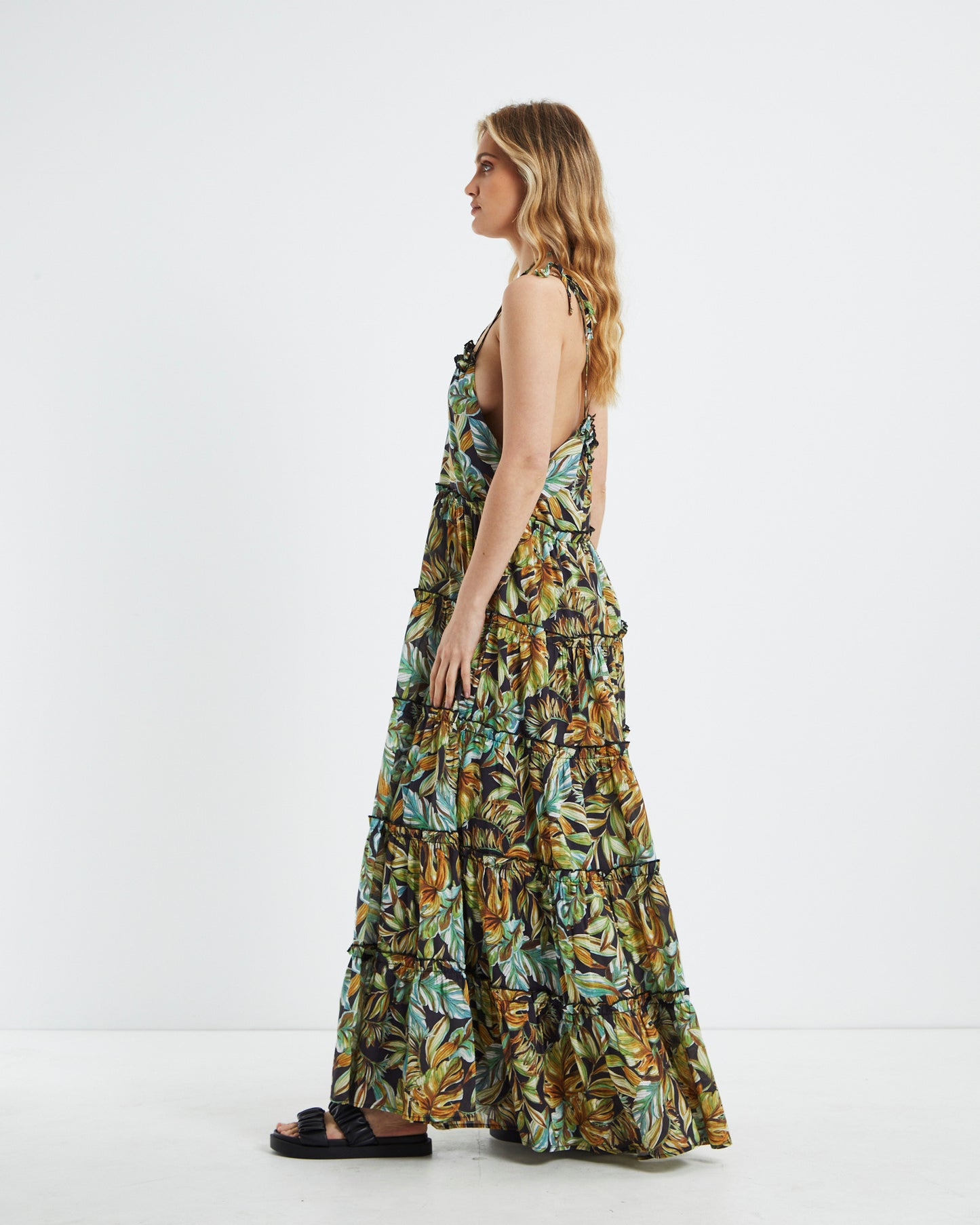 Senorita Maxi Dress Tropical Palm