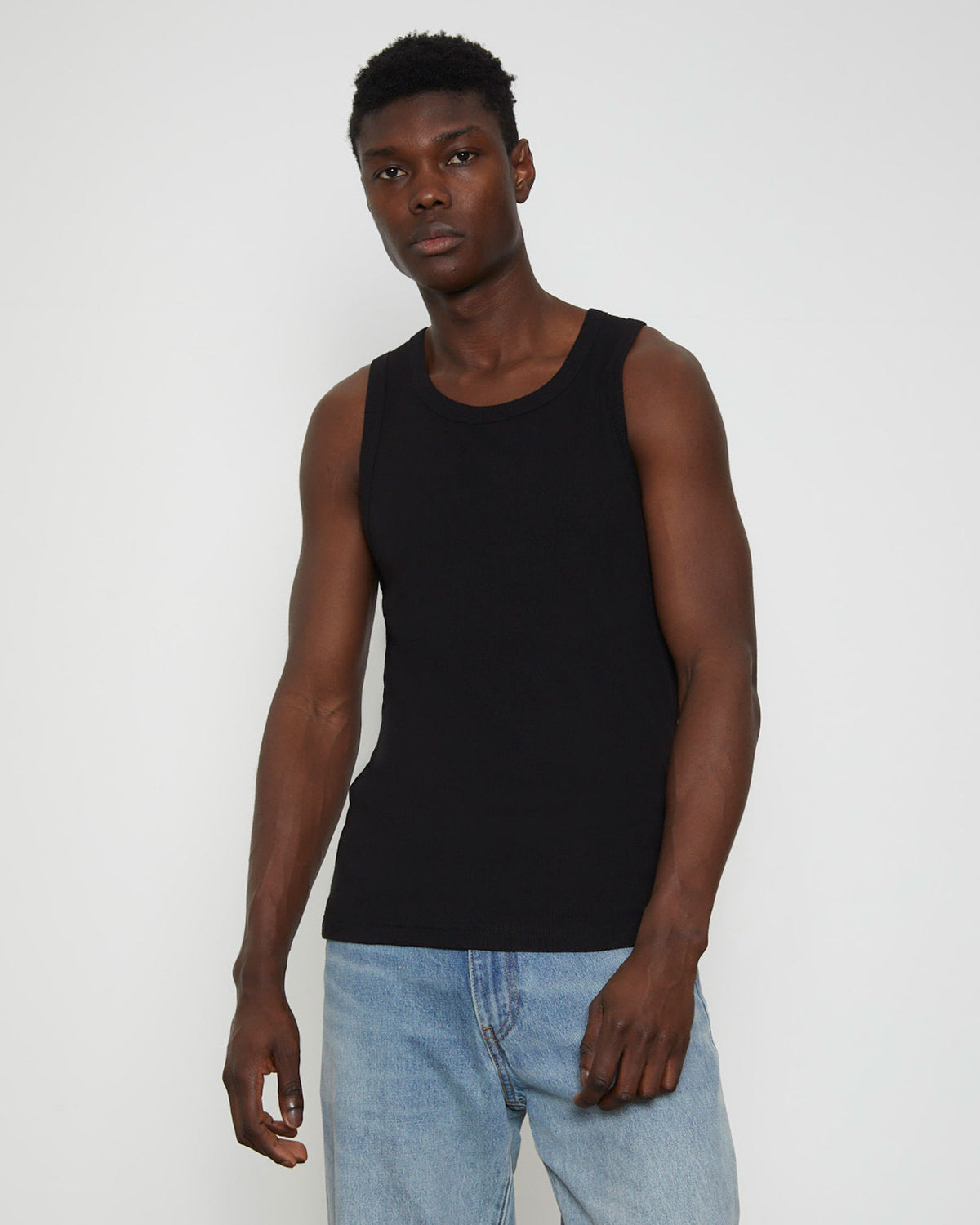 Rib Singlet BLACK