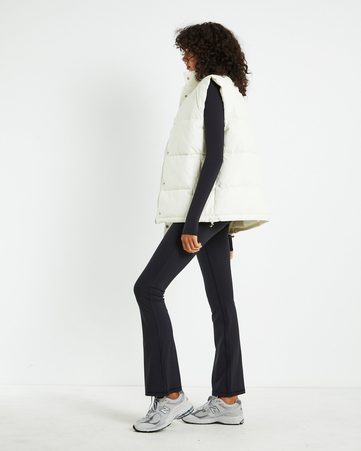 Longline Casey Puffer Vest Milk White