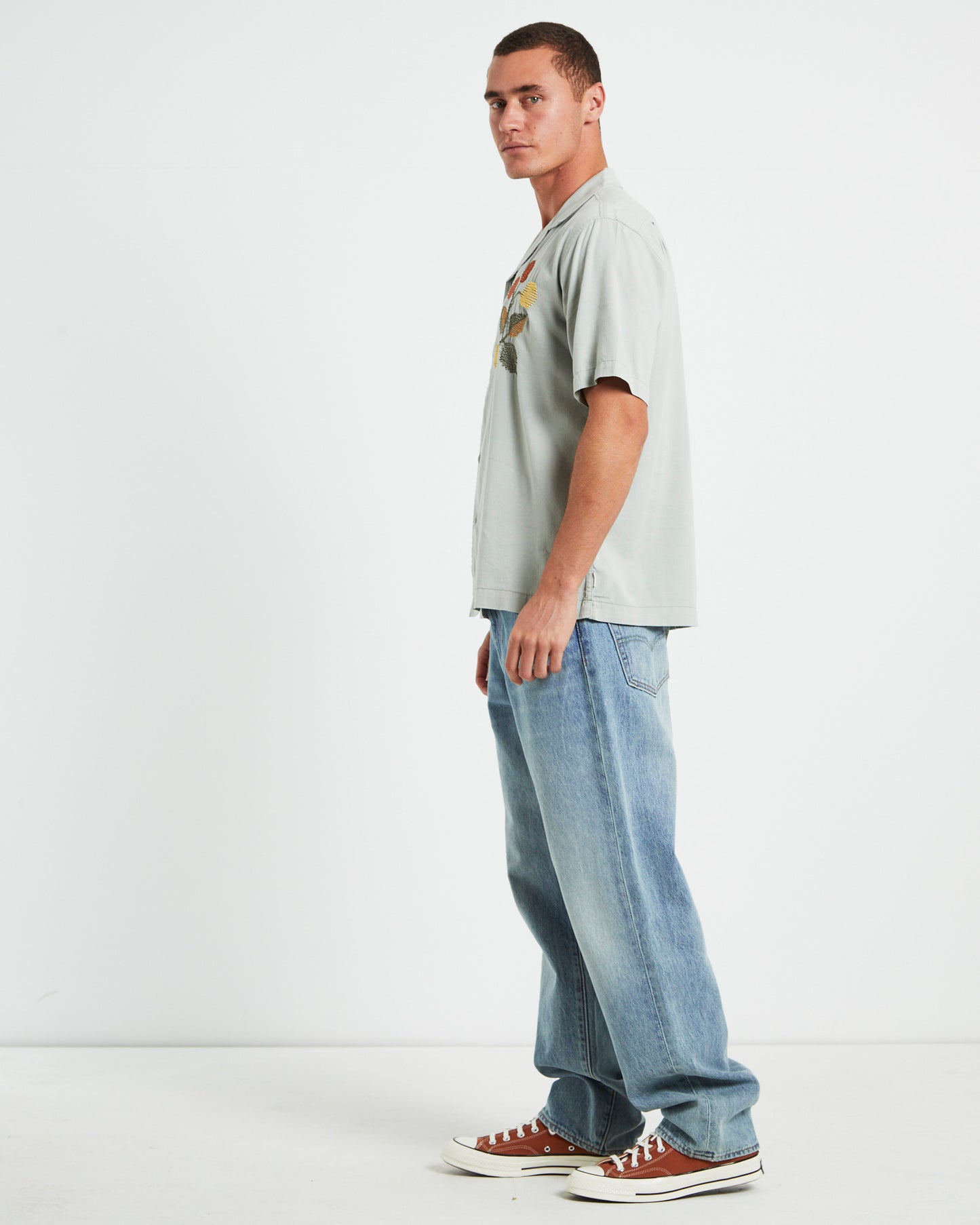 Evora Short Sleeve REsort Shirt in Sage Green