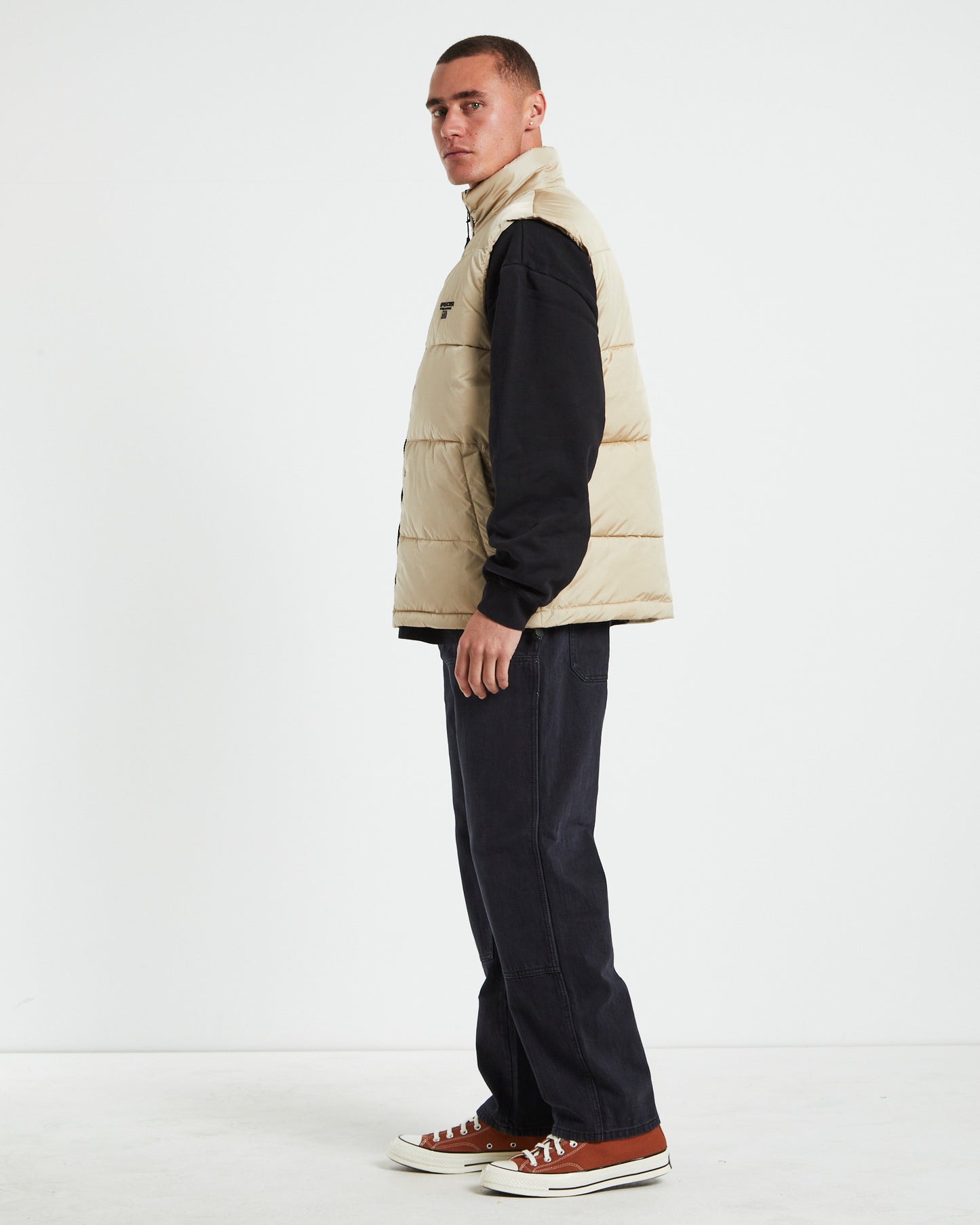 Burnside 90s Puffer Vest Stone