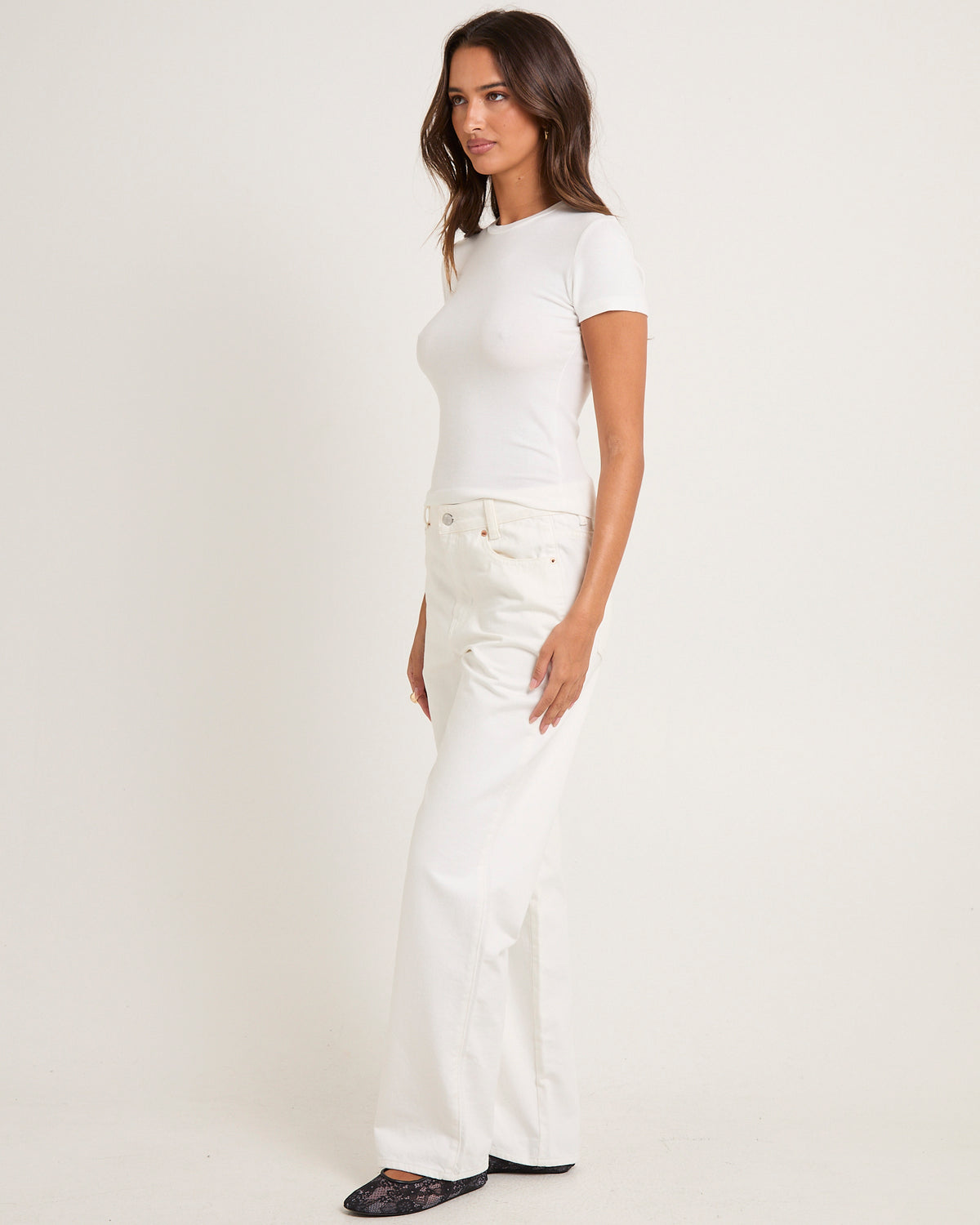 Slinky Fitted Tee WHITE