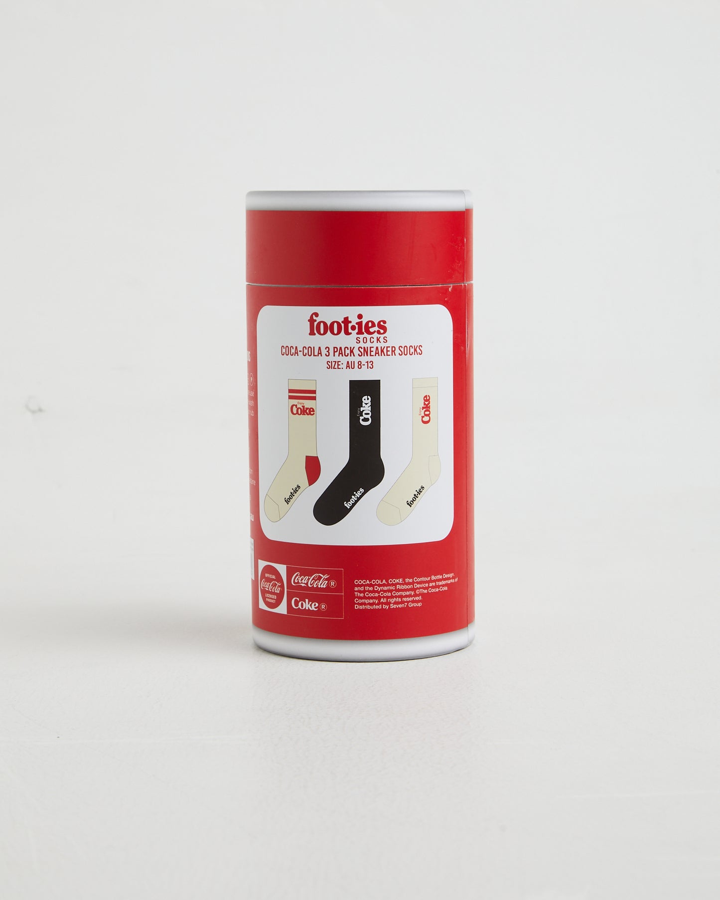 Coke Retro Sneaker Socks 3 Pack Gift Can
