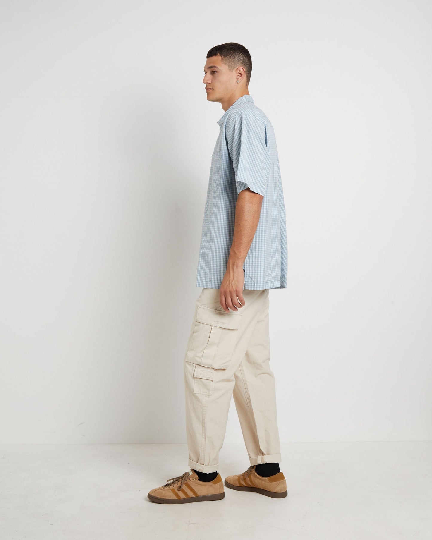 Skate Short Sleeve Shirt in Sky Check