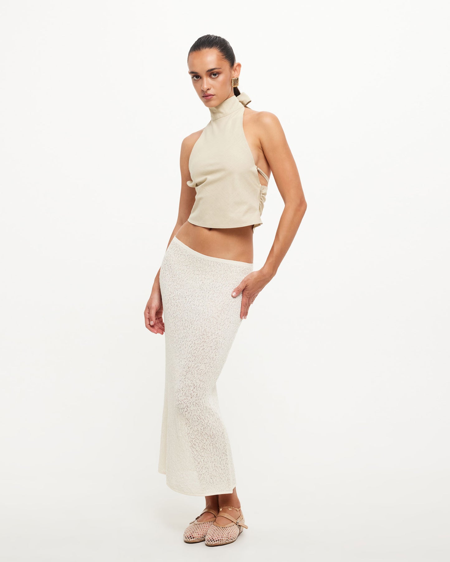 Pure Midi Skirt in Cream