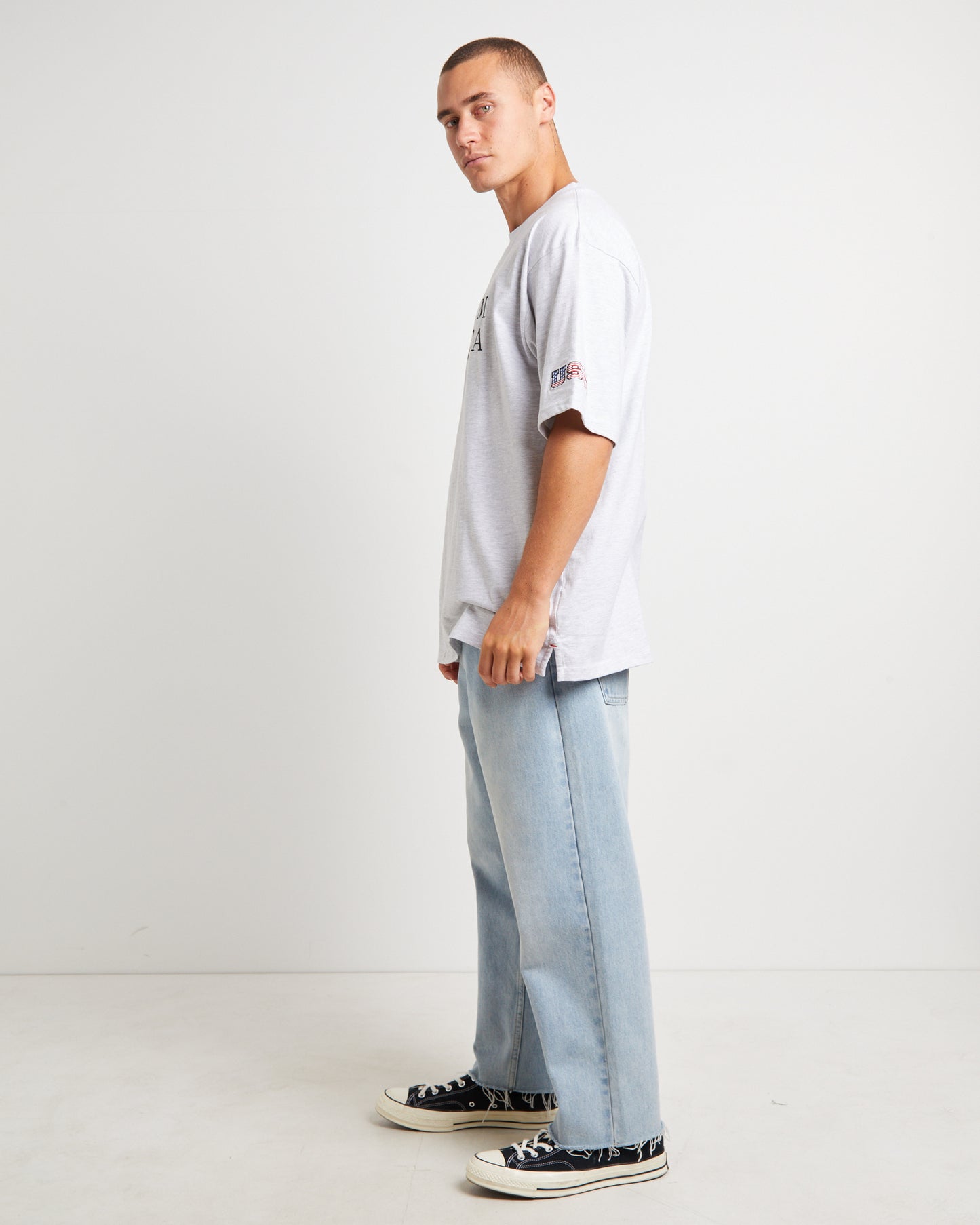 Trela Short Sleeve T-Shirt in Ice Marle Grey