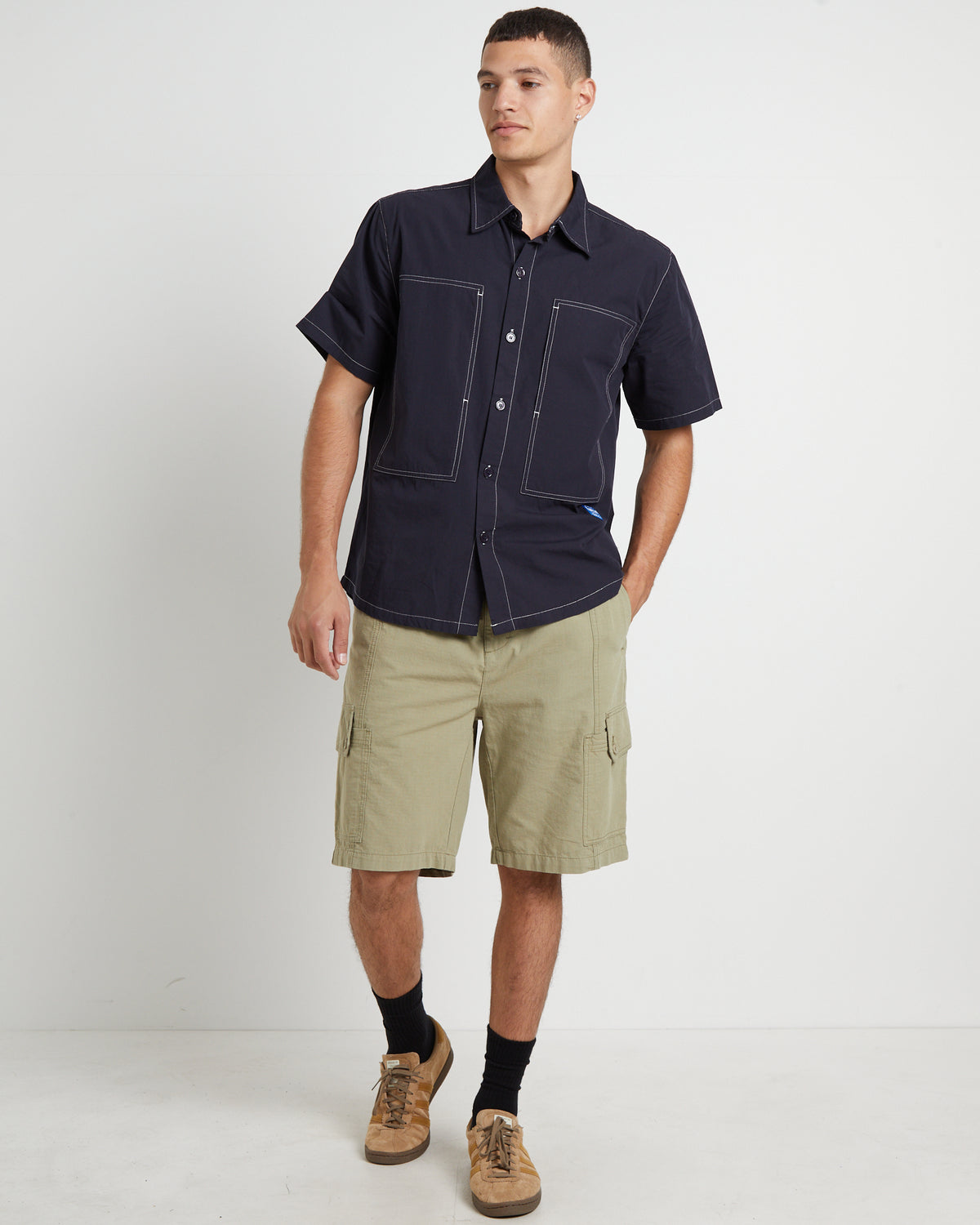 Cliff Short Sleeve Shirt in Navy NAVY