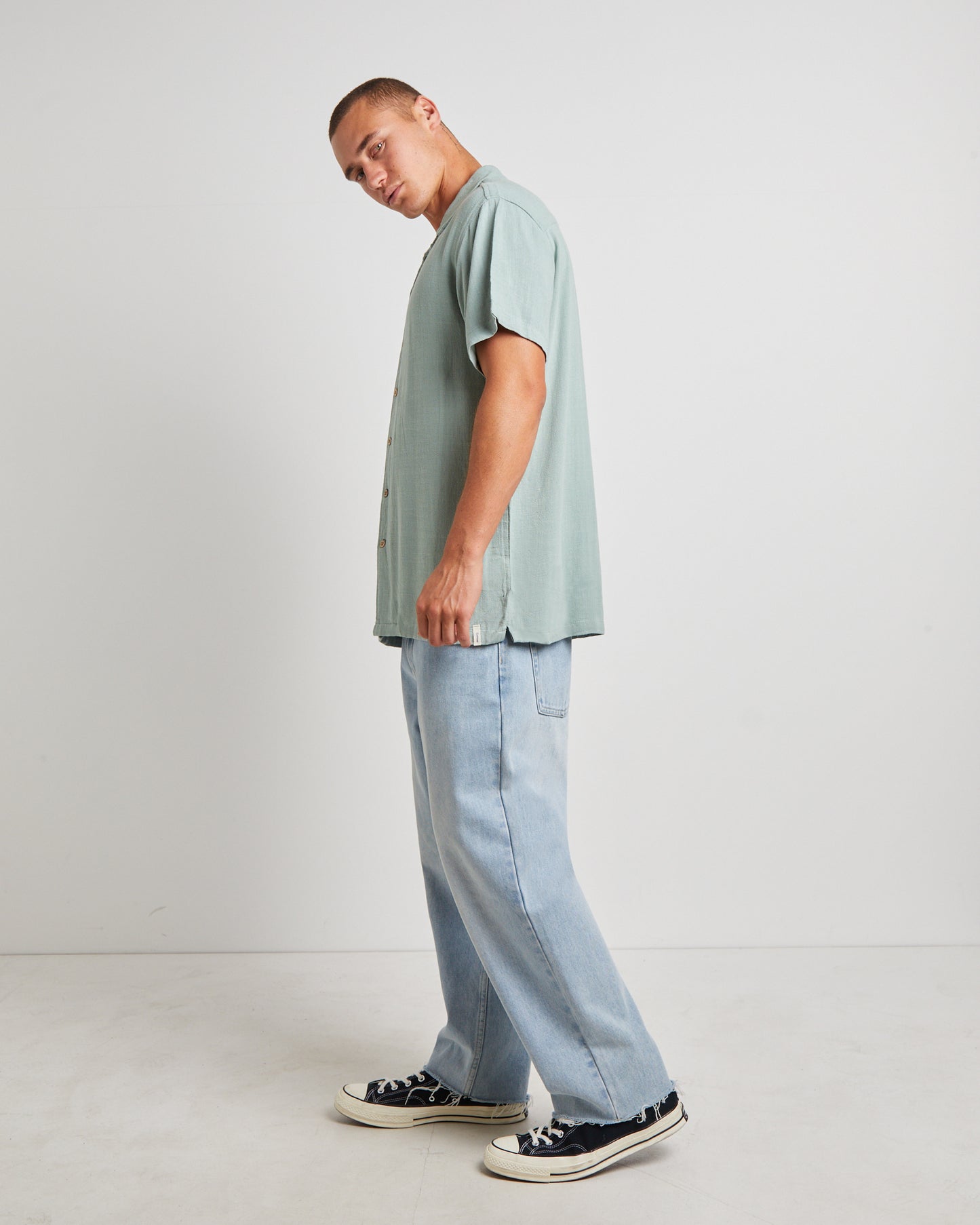 Ernie Resort Short Sleeve Shirt in Seagrass