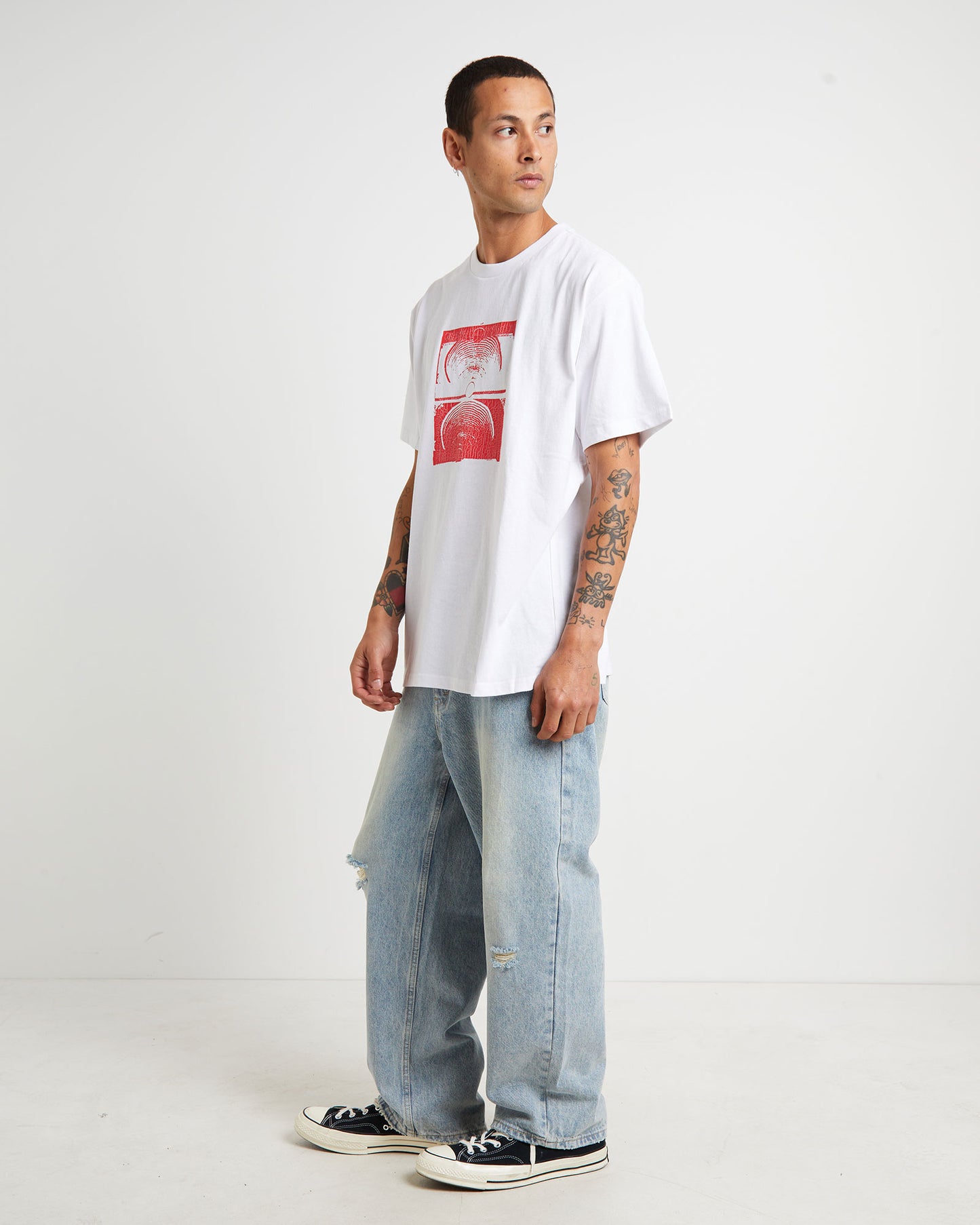 Cracked Crux Short Sleeve T-Shirt in White