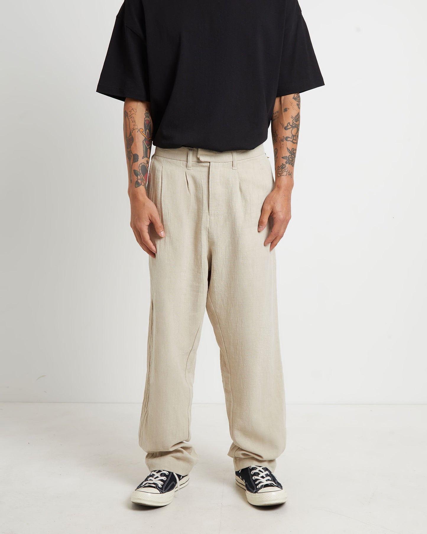 Harrow Pleat Linen Pants