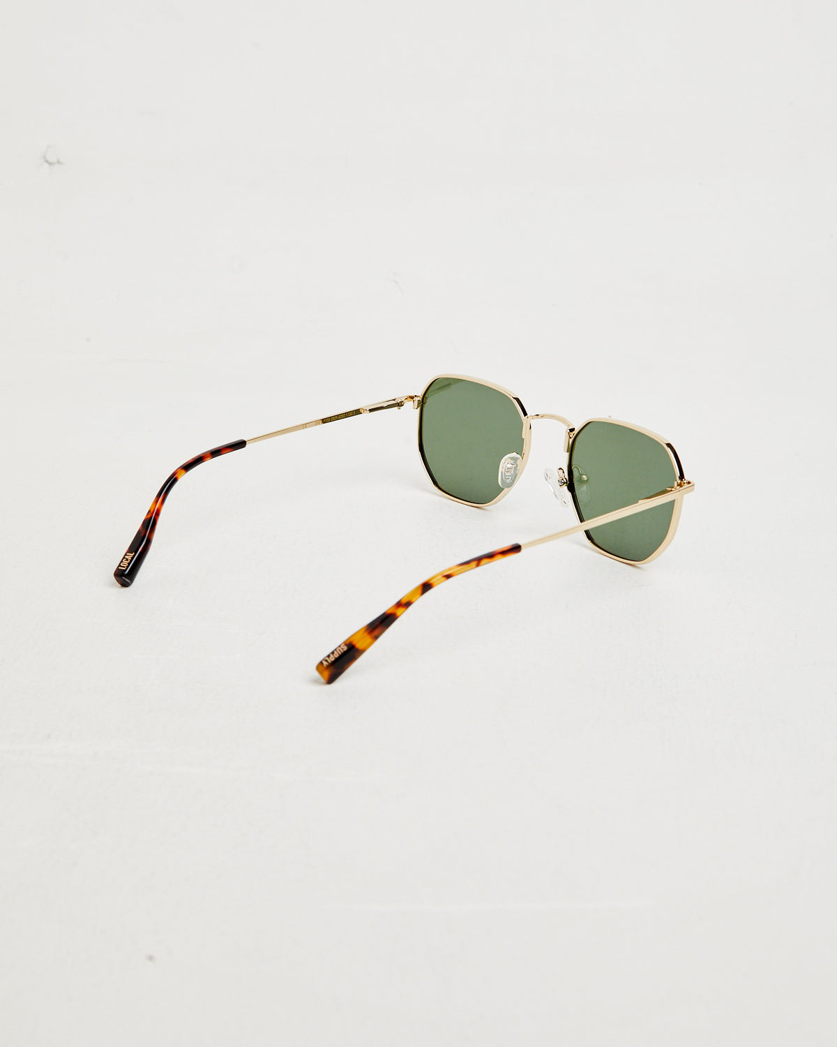 DXB Polished Sunglasses in Gold/Dark Green GOLD