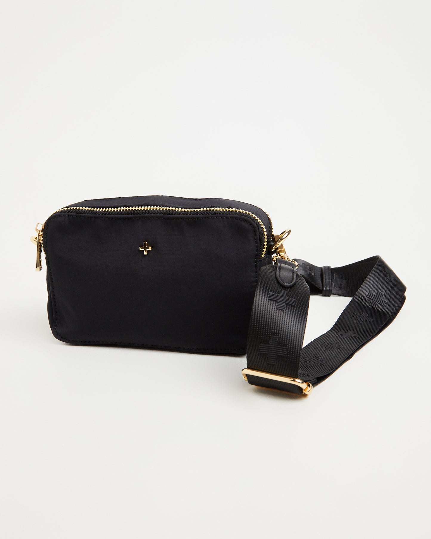Laroi Cross Body bag in Black Nylon Gold