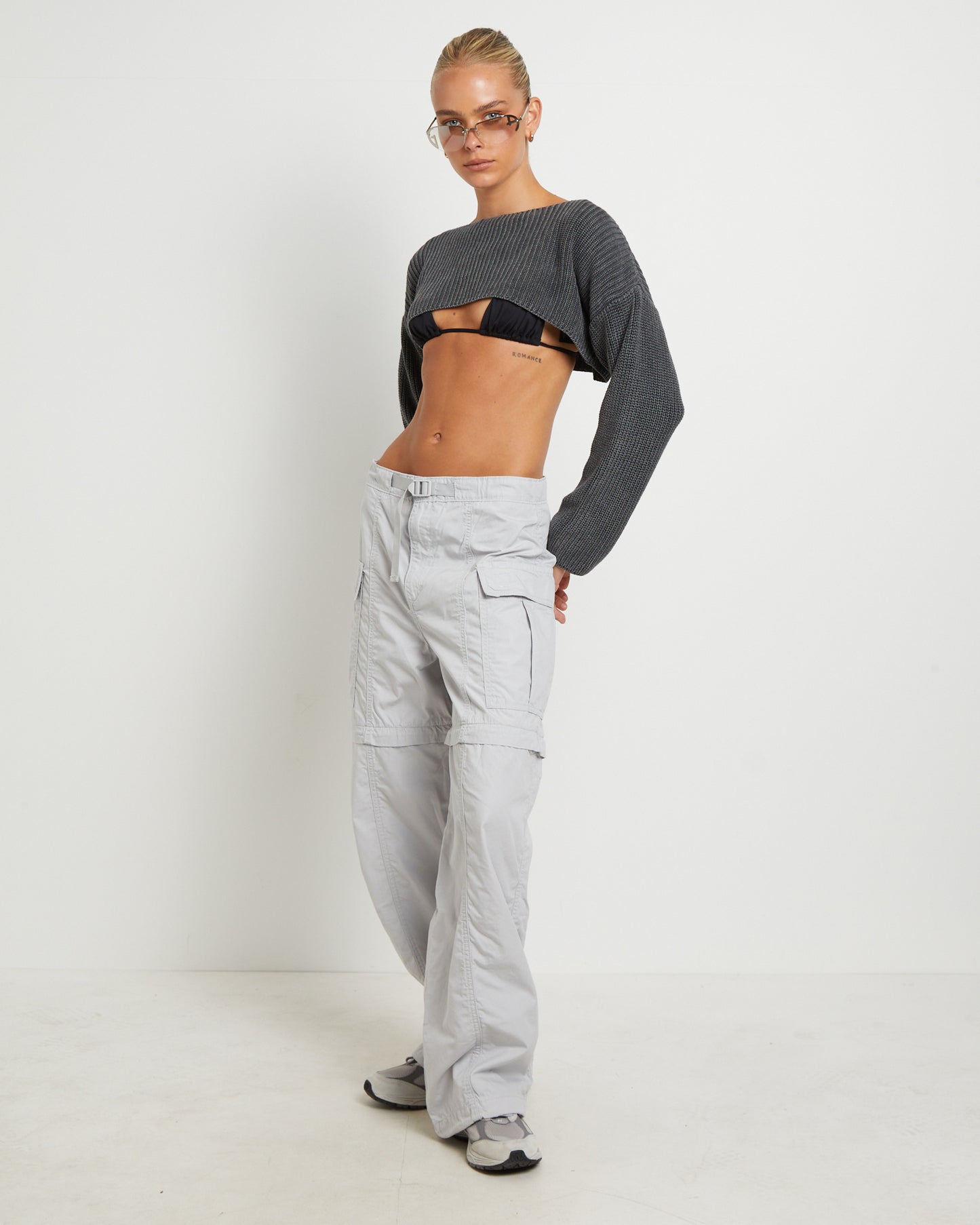 BDG Acid Wash Shrug in Charcoal