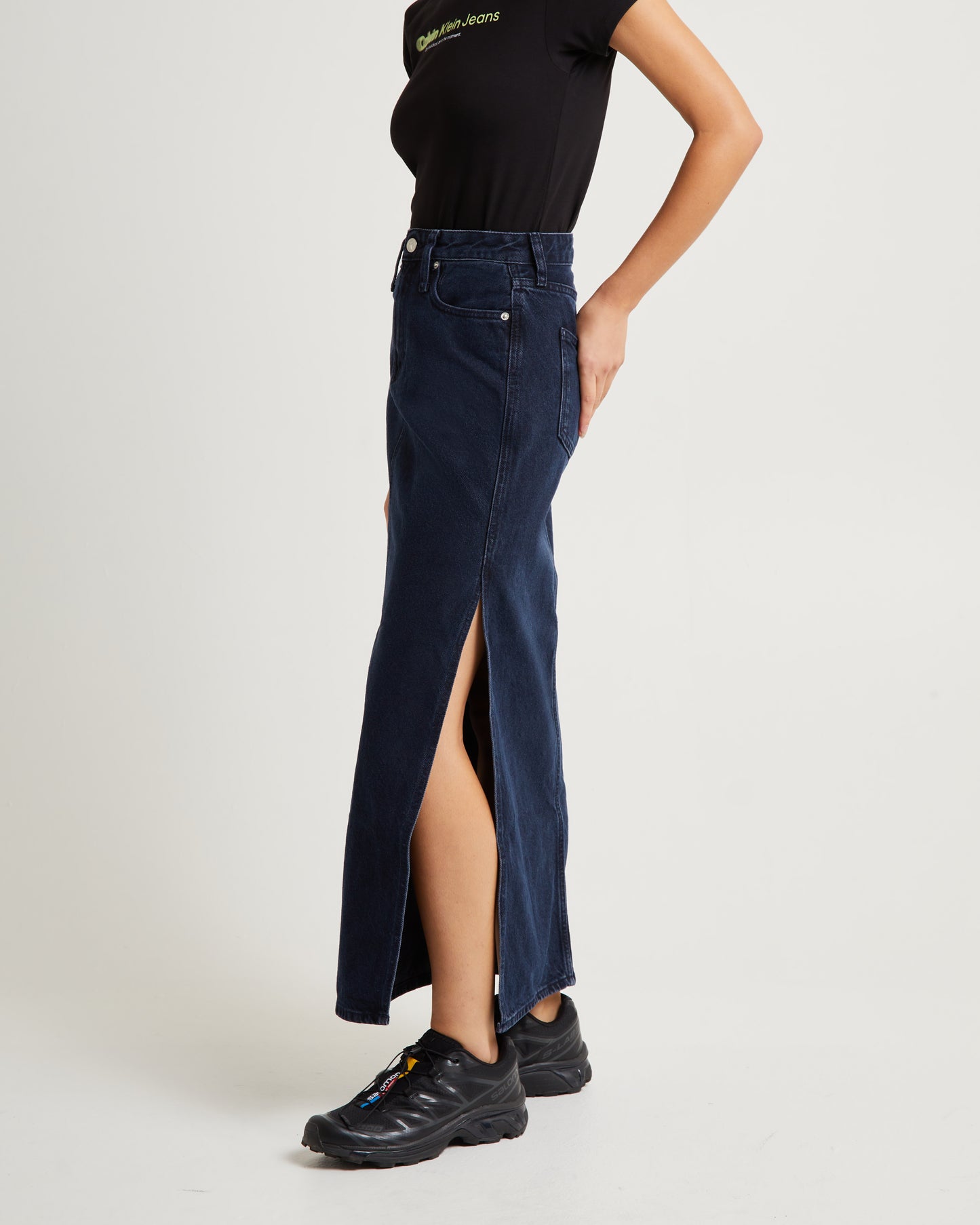 Denim Maxi Skirt Dark