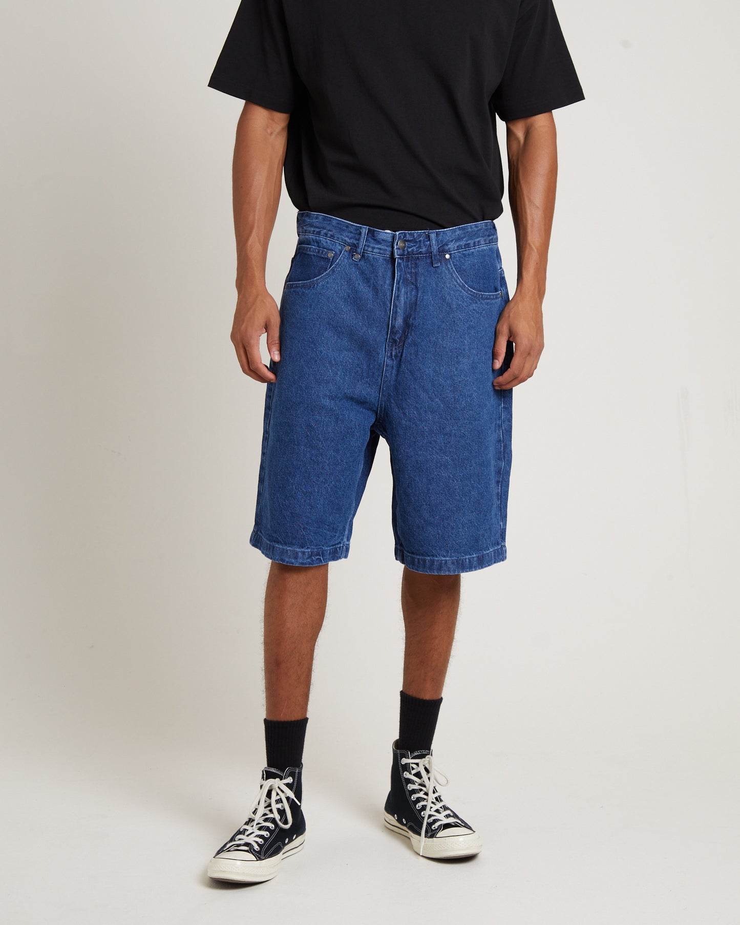 Lil C - Hemp Denim Baggy Shorts in Authentic Blue