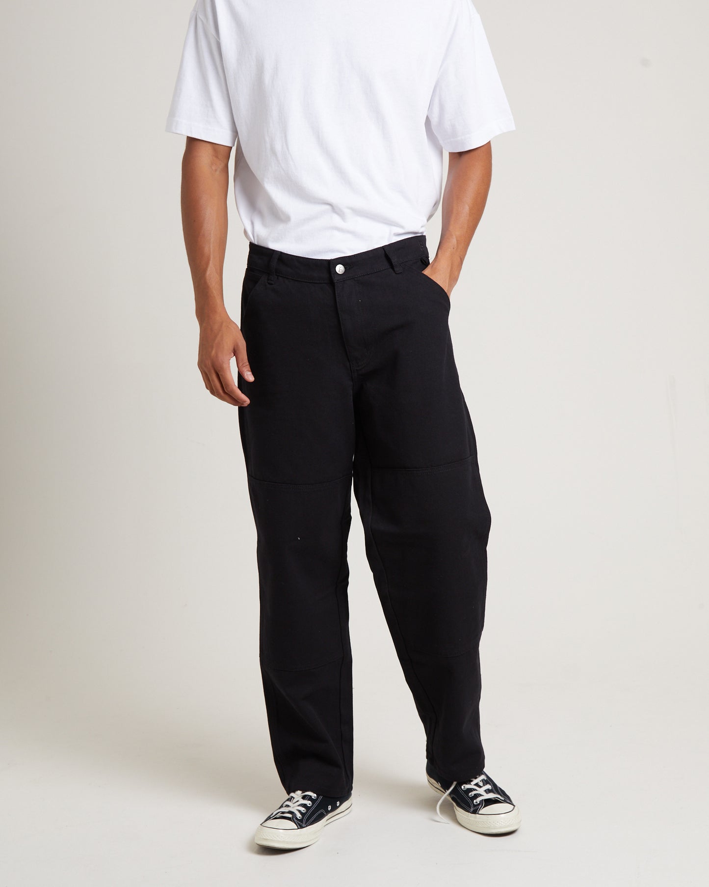 Distend Double Knee Pants in Black