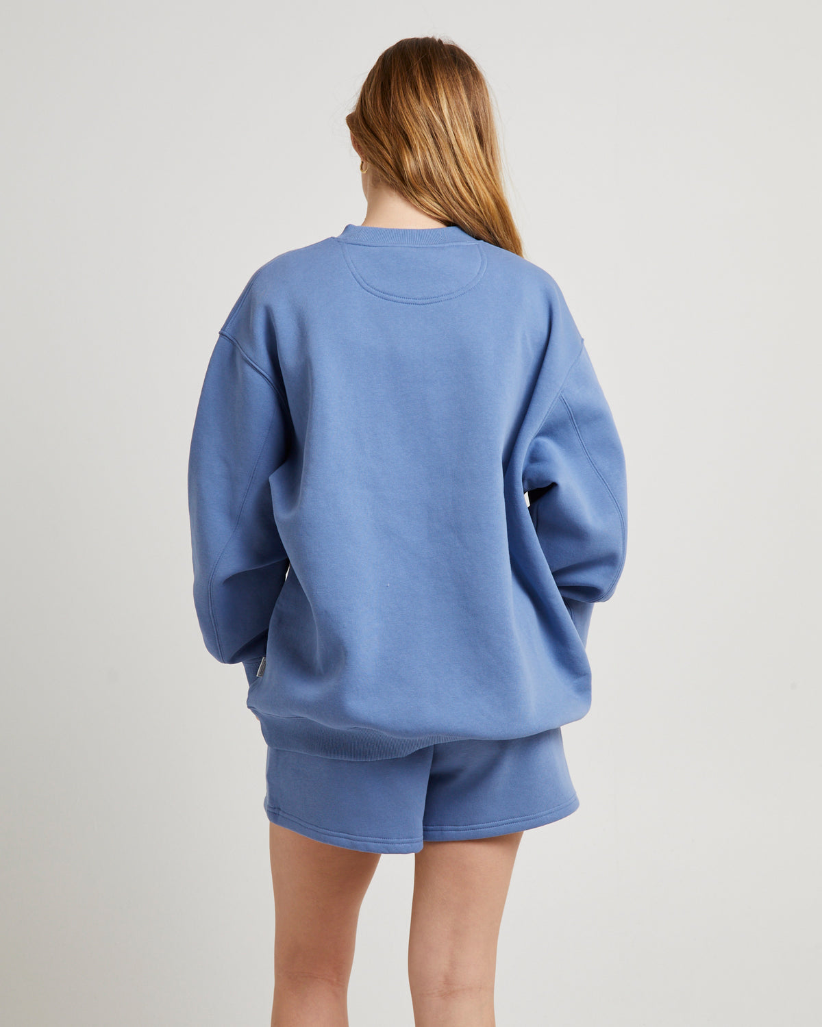 Oversized Wave Origin Fleece Jumper STEELE BLUE