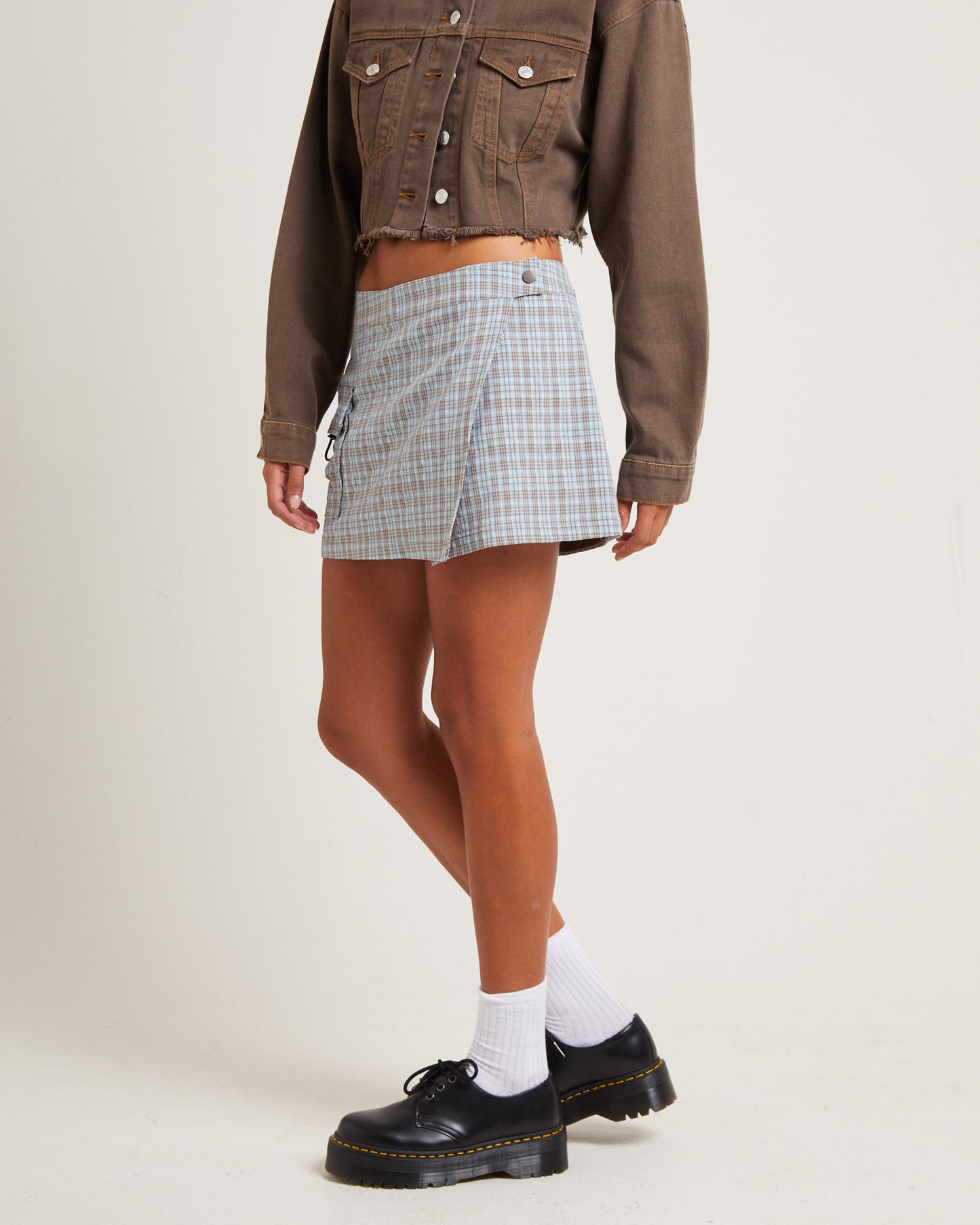 Remi Check Cargo Mini Skirt