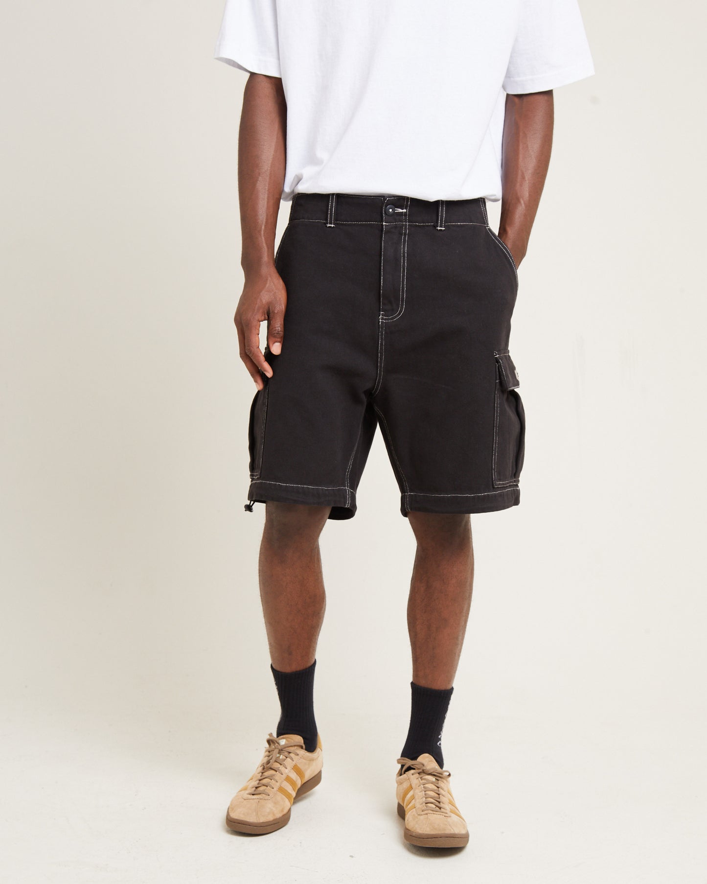 Surplus Canvas Cargo Shorts Black